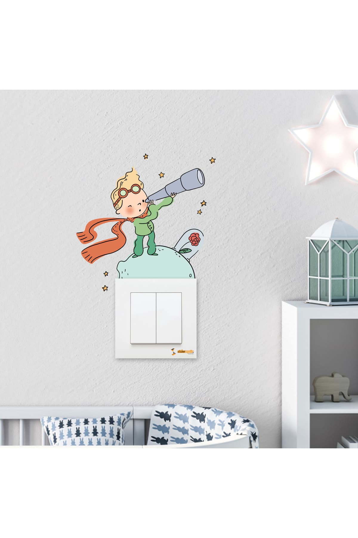 Sticker Sepetim Küçük Prens I Temalı Priz ve Duvar Çocuk Odası Sticker
