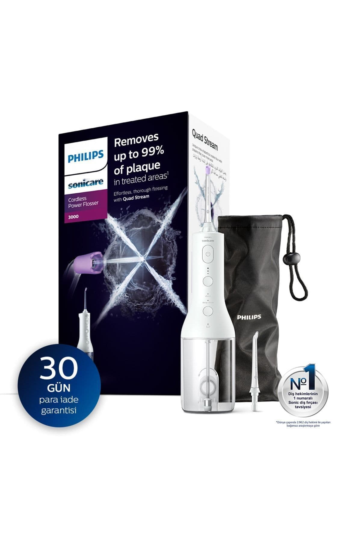 Philips Sonicare Hx3806/31 - Cordless Power Flosser 3000 – Sonic Şarjlı Diş Arası Temizleyicisi