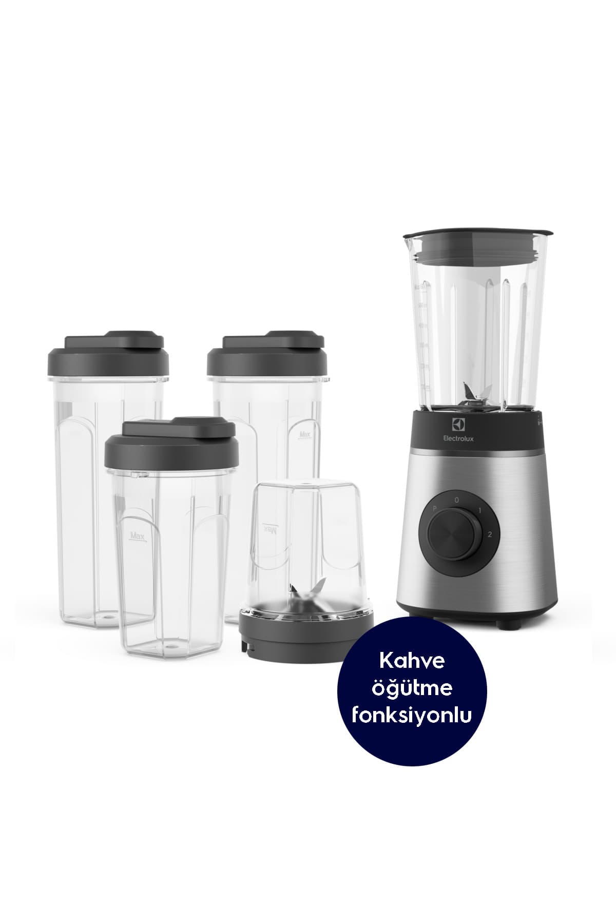 Electrolux E4CB1-6ST Create 4 Kahve ve Baharat Öğütebilen Smoothie Blender, 350 W, Paslanmaz Çelik Bıçaklı