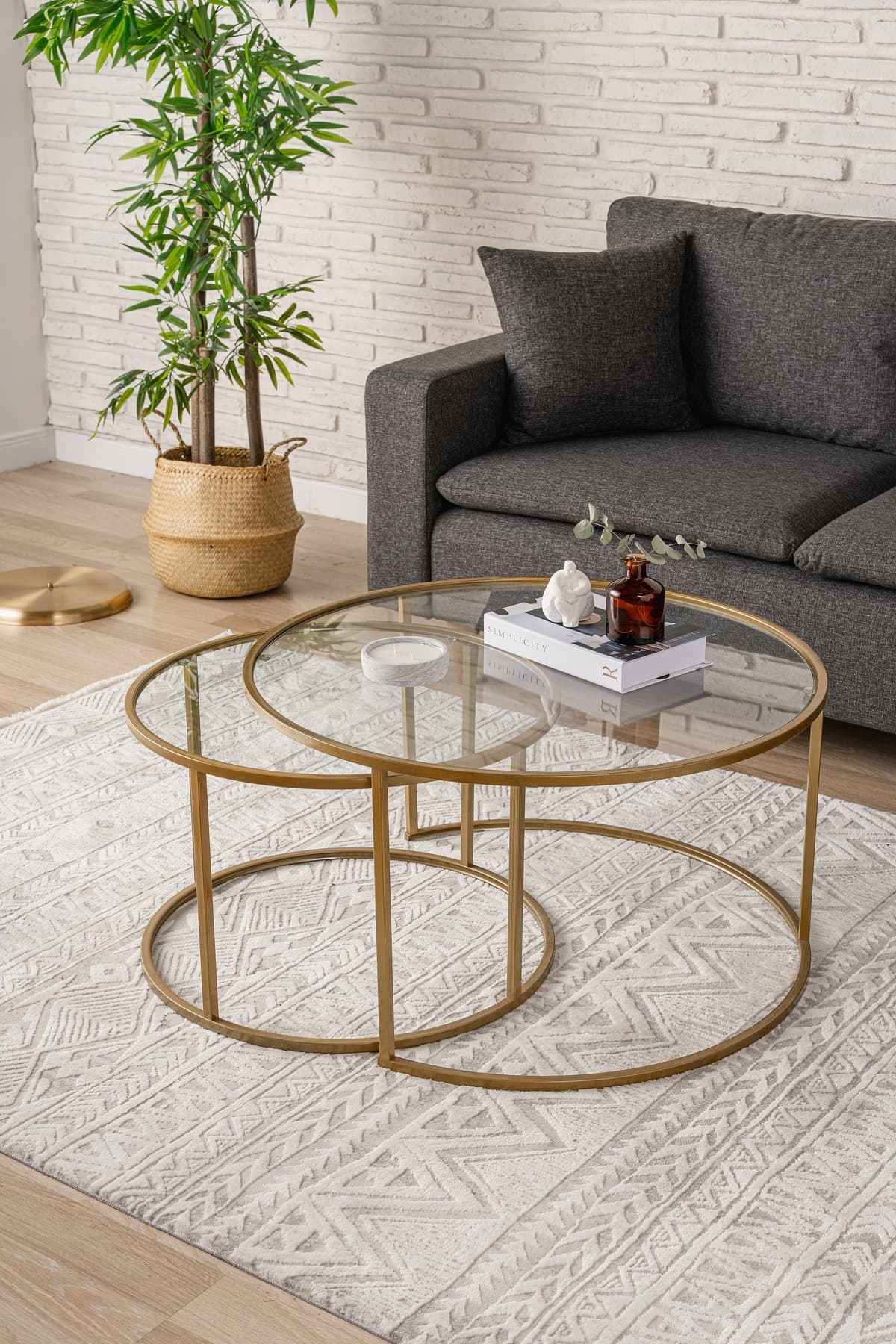 DEKOPRATİK - Belarus Orta Sehpa Gold 80cm