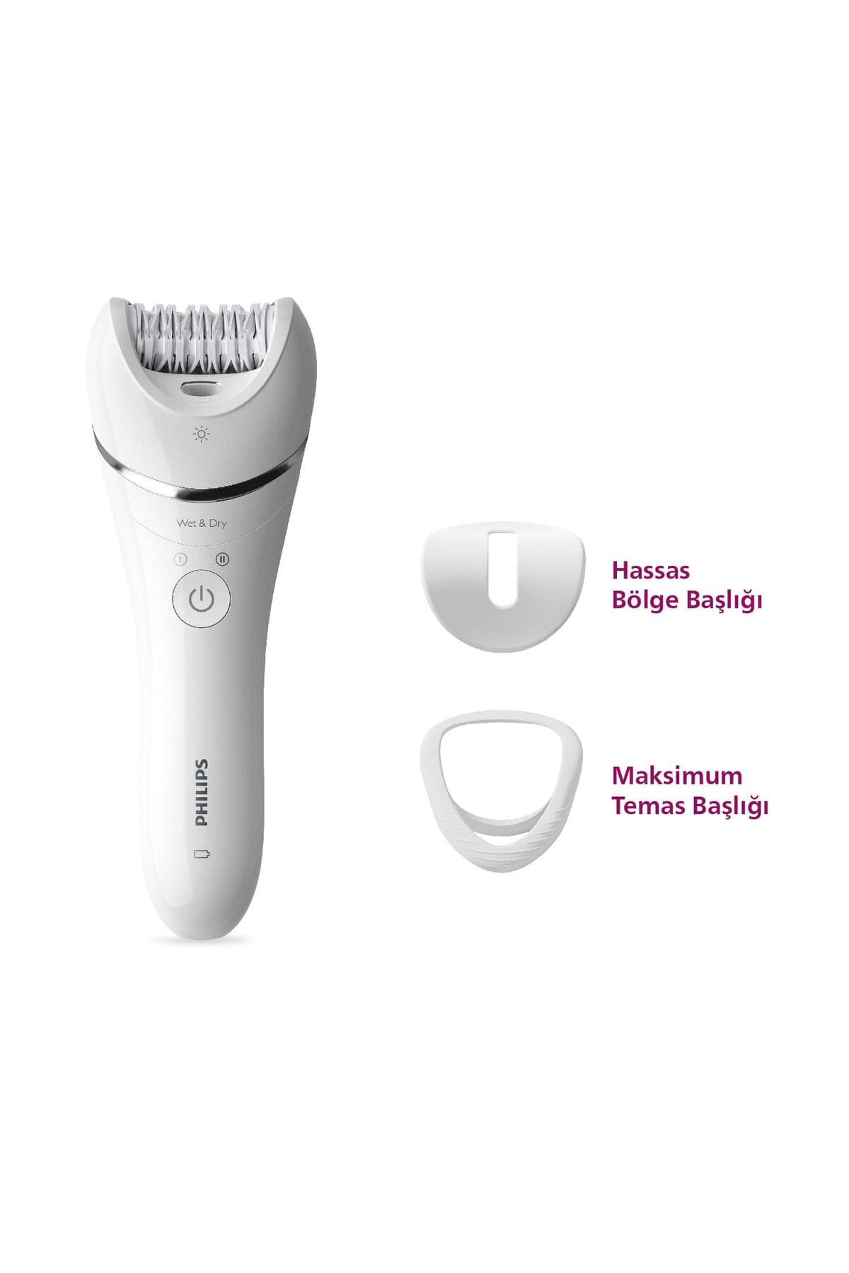 Philips BRE700/05 Epilatör (Yüz+Koltuk altı+Bikini Bölgesi+Bacak)Islak-Kuru,Işıklı,Kablosuz