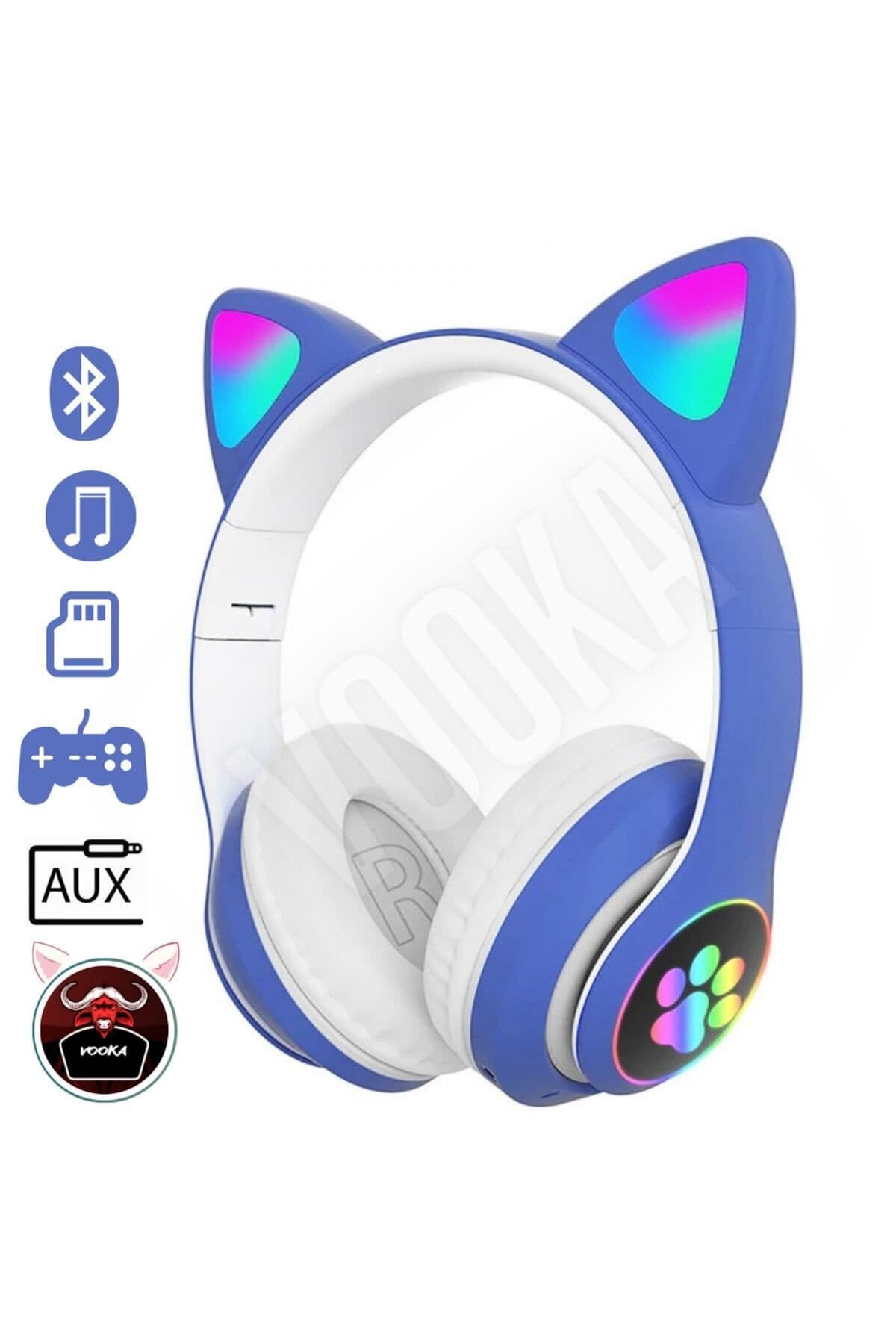 VOOKA Toygo Kedi Kulaklık 5.0 Akıllı Rgb Led Detaylı Bluetooth Kablosuz Kulaklık Çocuk Oyuncu Yeni