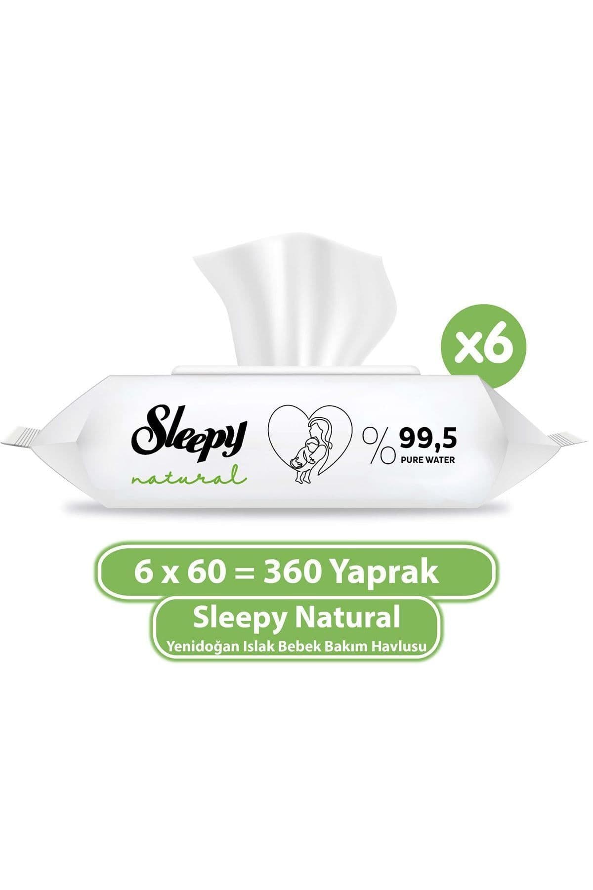 Sleepy Natural Yenidoğan Islak Bebek Bakım Havlusu 6x60 (360 Yaprak)