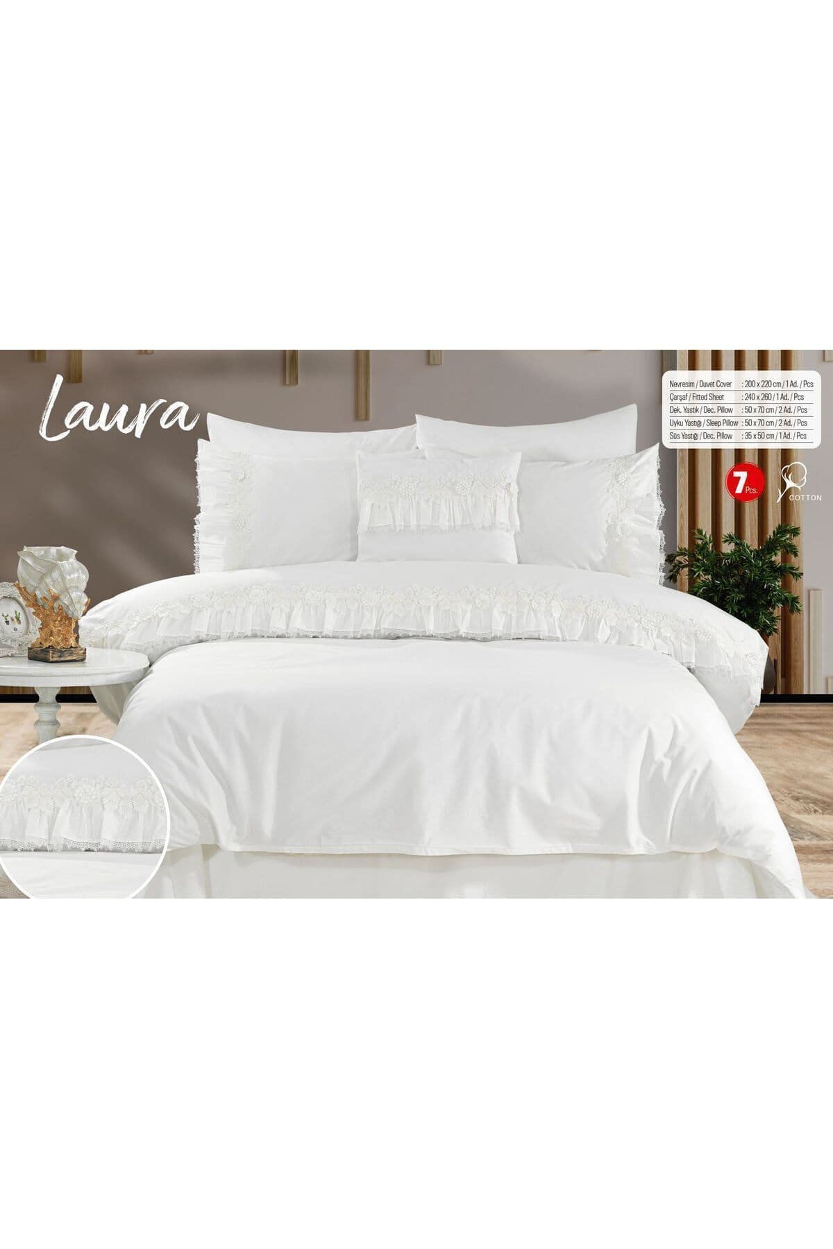 Capital Home Güpürlü Çift Kişilik Nevresim Takımı 100%pamuklu