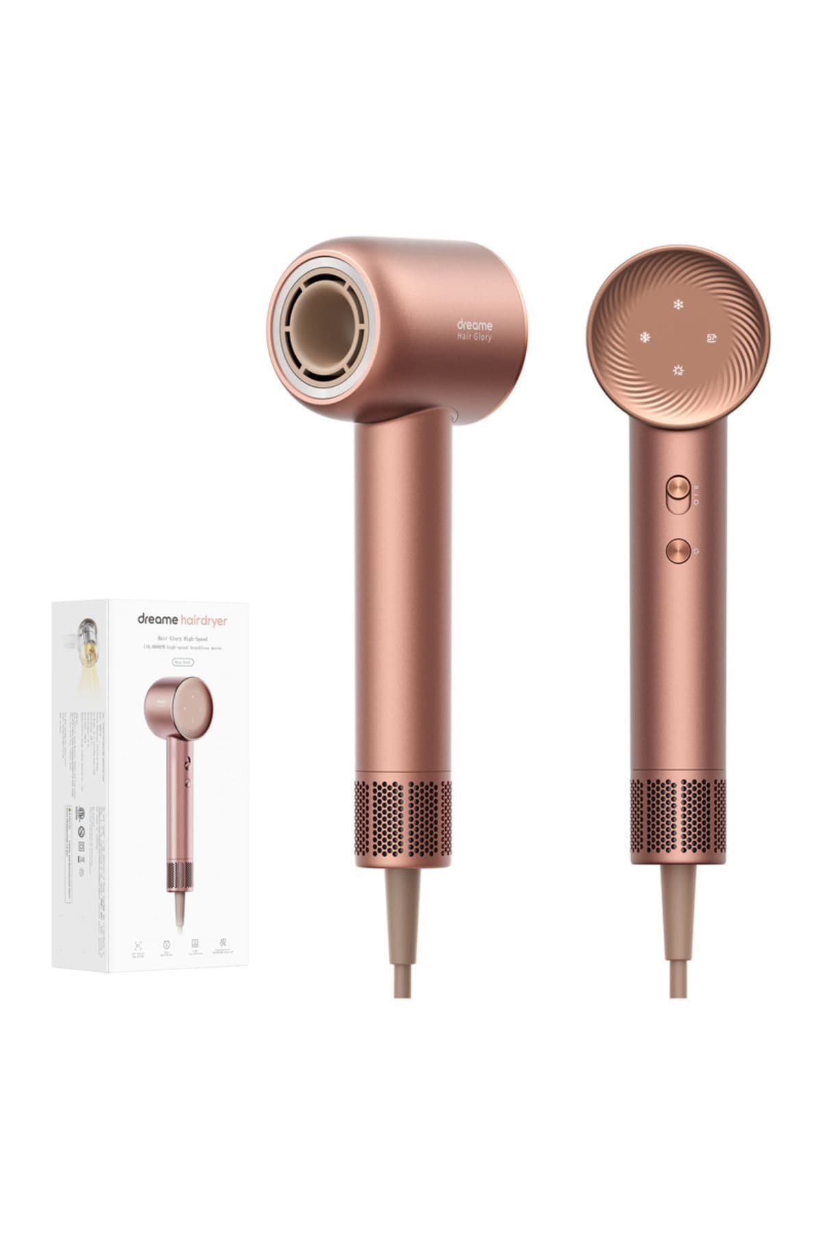 Dreame Glory Saç Kurutma Makinesi Rose, Hızlı Kurutma, Negatif Iyonik Fön Makinesi, 110.000 Rpm