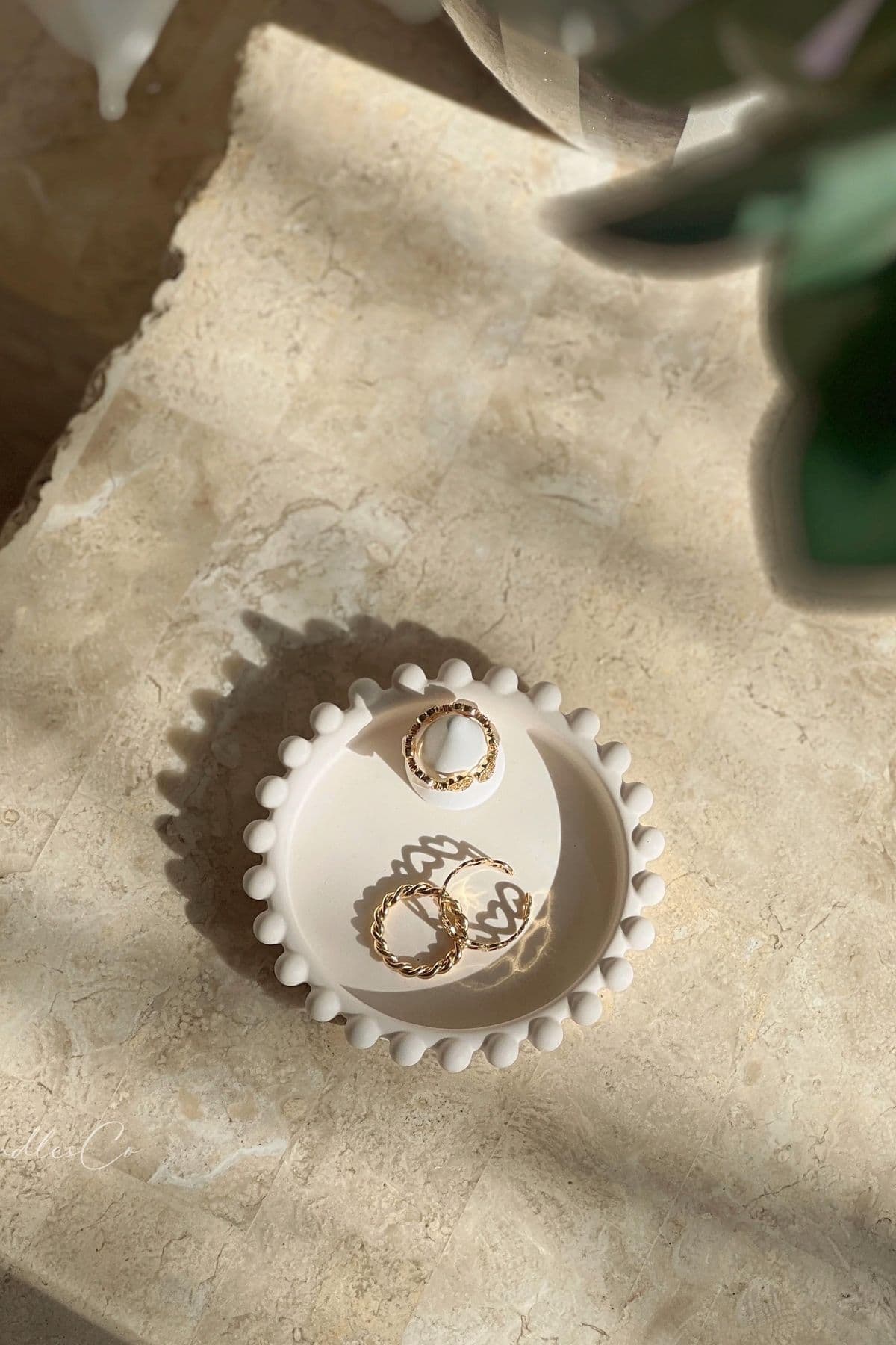 Mandalin Art Studio Yuvarlak Kenarlı Dekoratif Tabak, Takı Tabağı