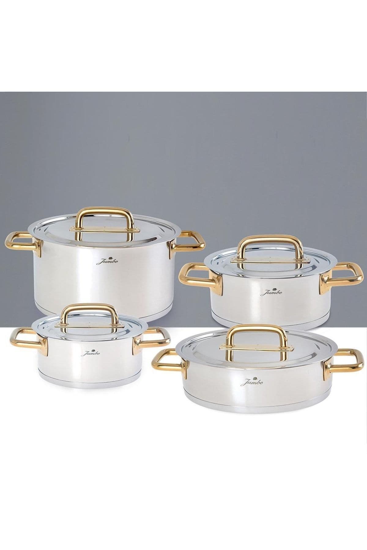 Jumbo Metalix Titanyum Gold 8 Parça Tencere Seti