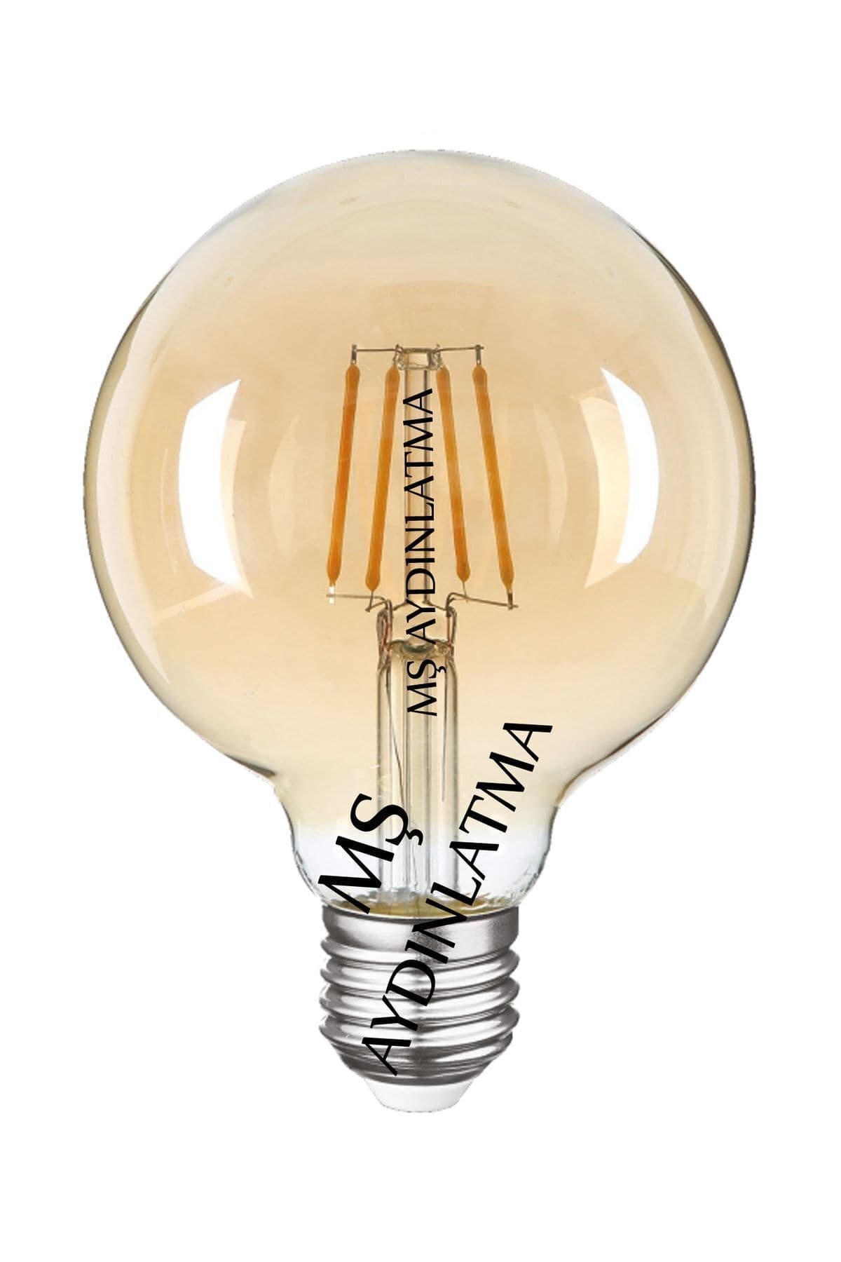 MŞ Aydınlatma Cla18 E27 Duylu 6 Watt Gün Işığı Led Filament Rustik Bal Cam Ampul G95