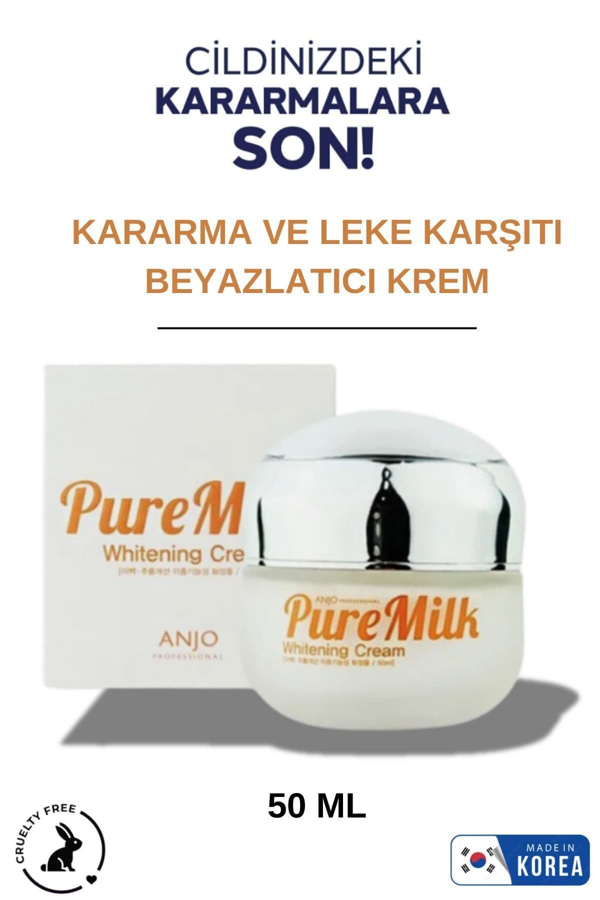 ANJO PROFESSIONAL Kararma Ve Leke Karşıtı Beyazlatıcı Kore Yüz Kremi Pure Mılk Whıtenıng Cream 50ml Ikore