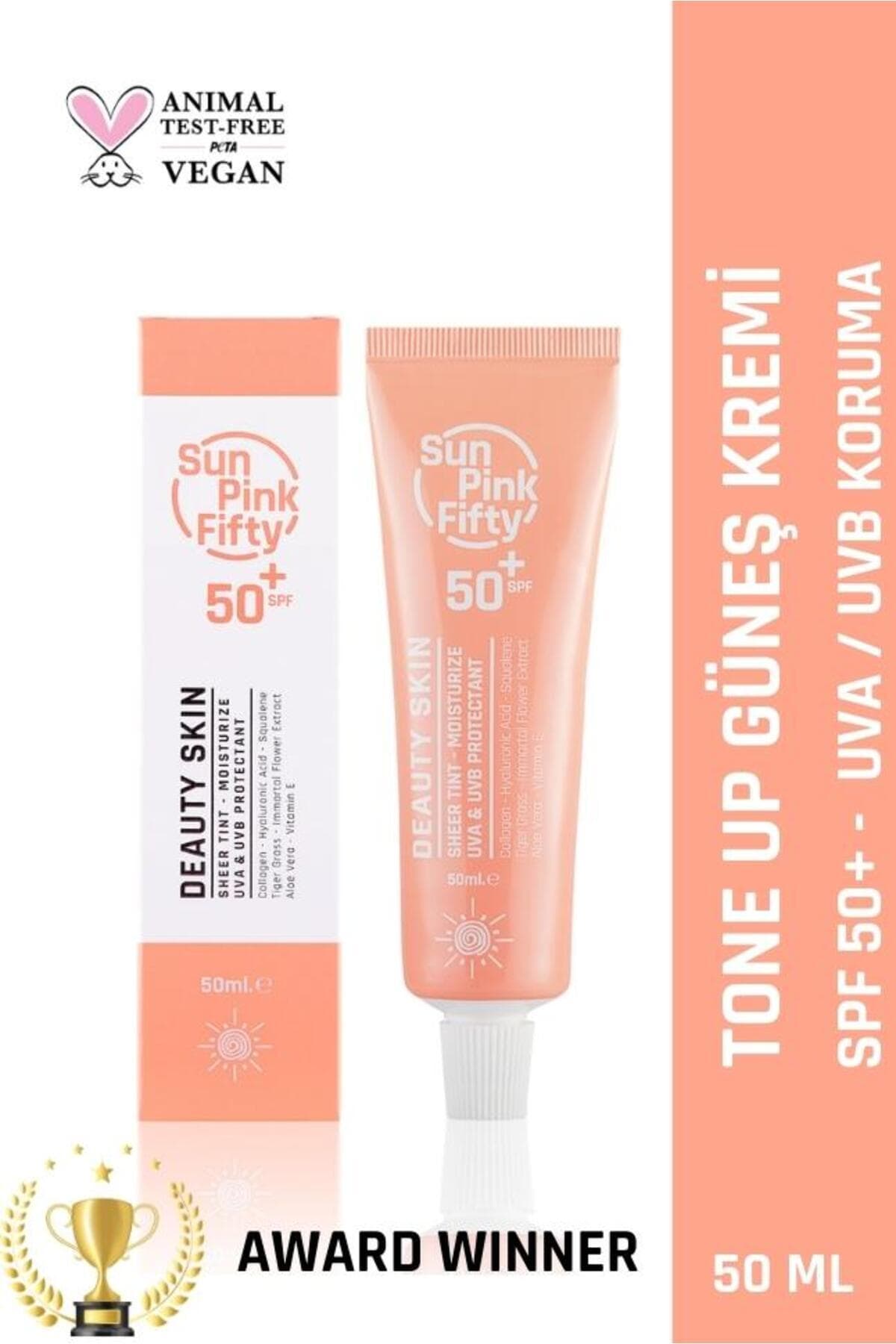 DEAUTY SKIN Sunpinkfifty Spf 50 Tone Up Güneş Kremi - Uva Uvb Koruma