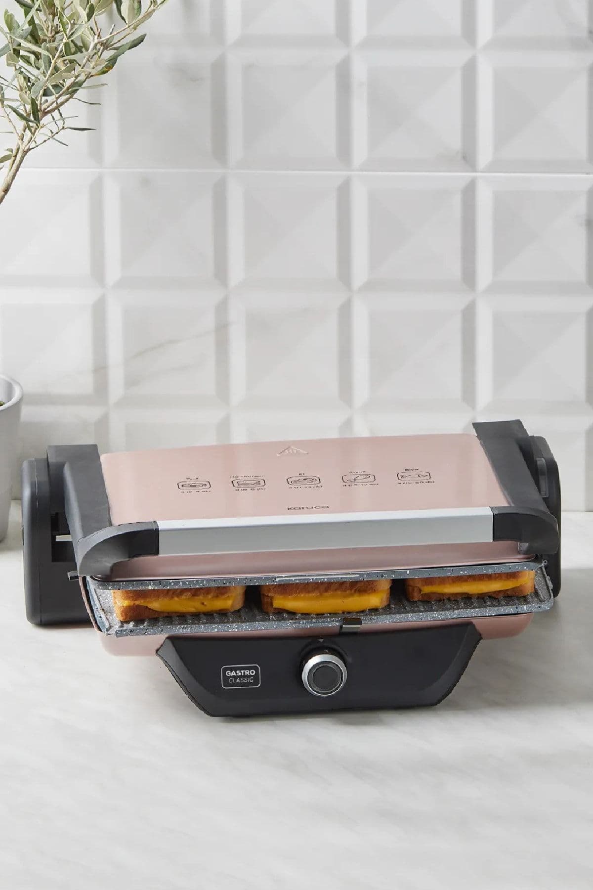 Karaca Gastro Classic Izgara Ve Tost Makinesi Rosegold 2000 W 6 Dilim Kapasiteli