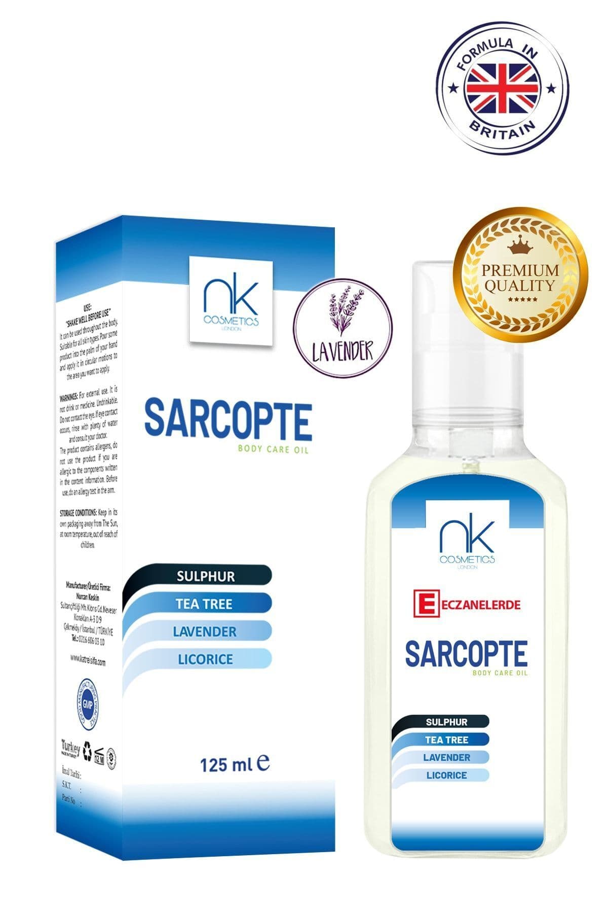 NK Cosmetics Sarcopte Cilt Bakım Yağı – Hissini Yatıştırmaya Yardımcı Doğal Formül 125 ml