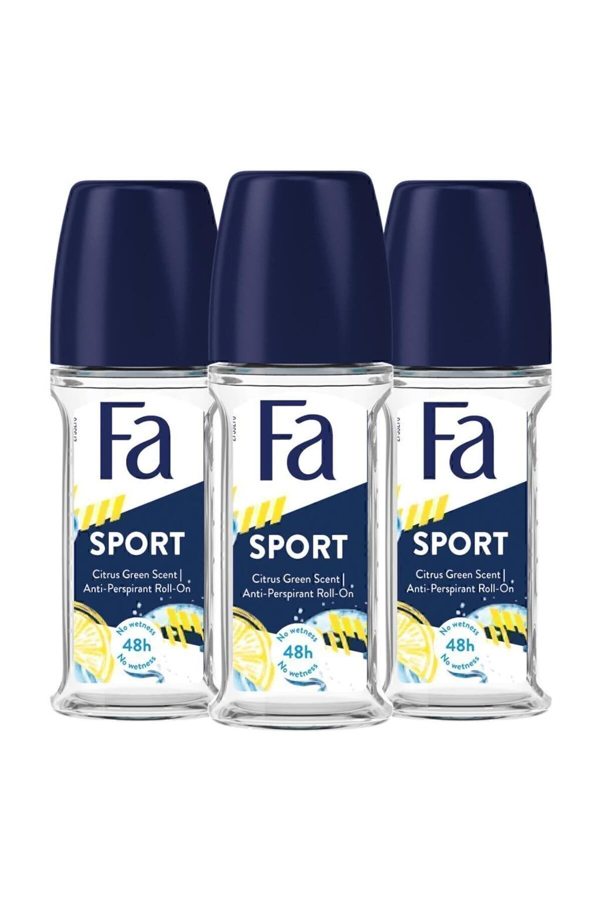 Fa Sport Roll-On 50 ml Erkek Deodorant - 3 Adet 48 Saat Kalıcı Turunçgil Ferahlığı