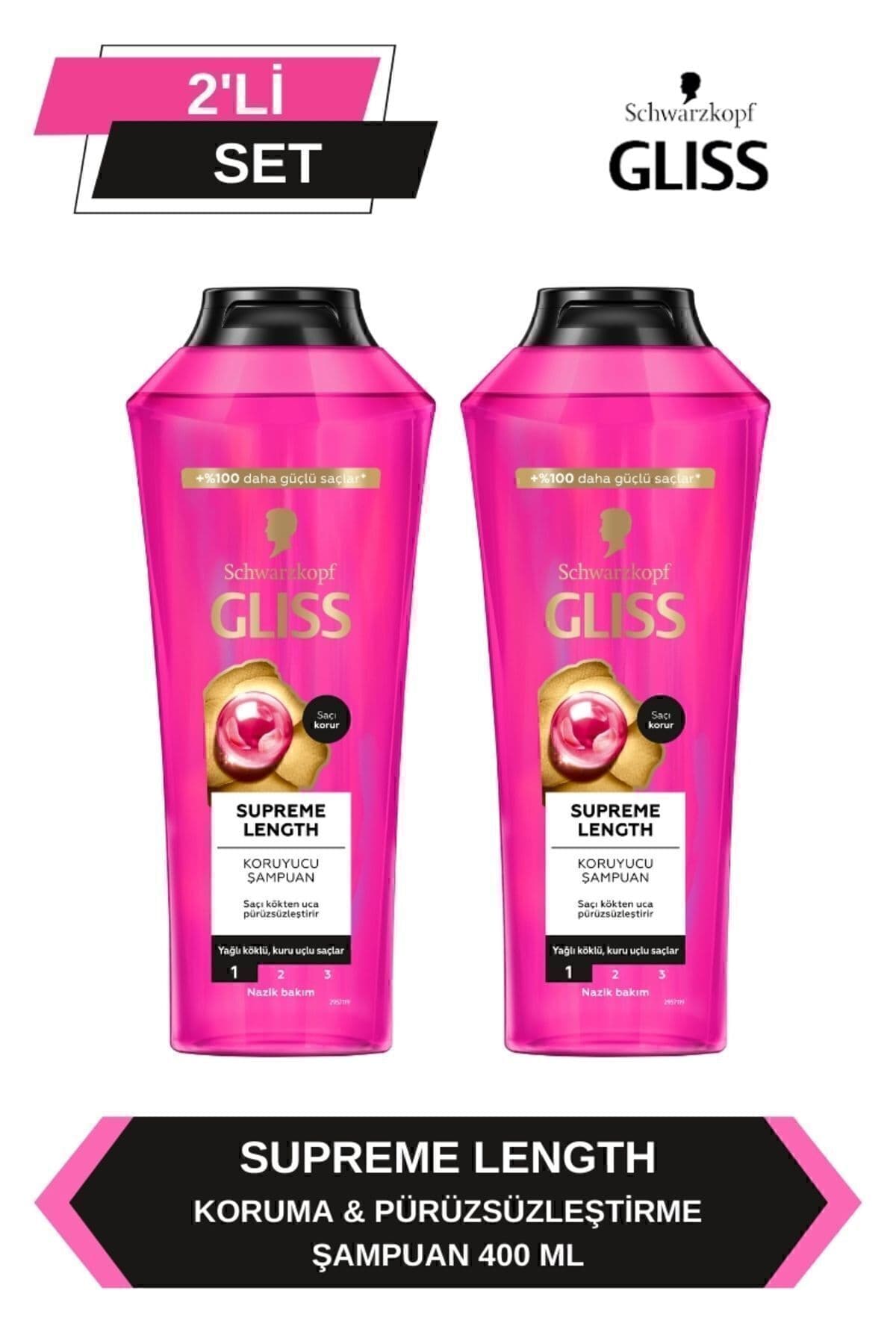 Gliss Supreme Length Uzun Saçlara Özel Şampuan 400 ml x 2 Adet