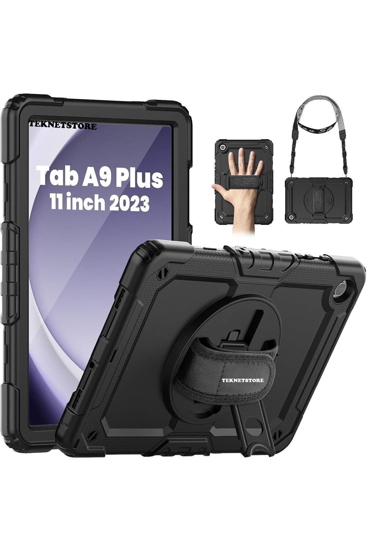 TEKNETSTORE Samsung Galaxy Tab A9 Plus 11 Inç Tablet Uyumlu Sm-x210 Tablet Kılıfı Askılı Defender Yüksek Koruma