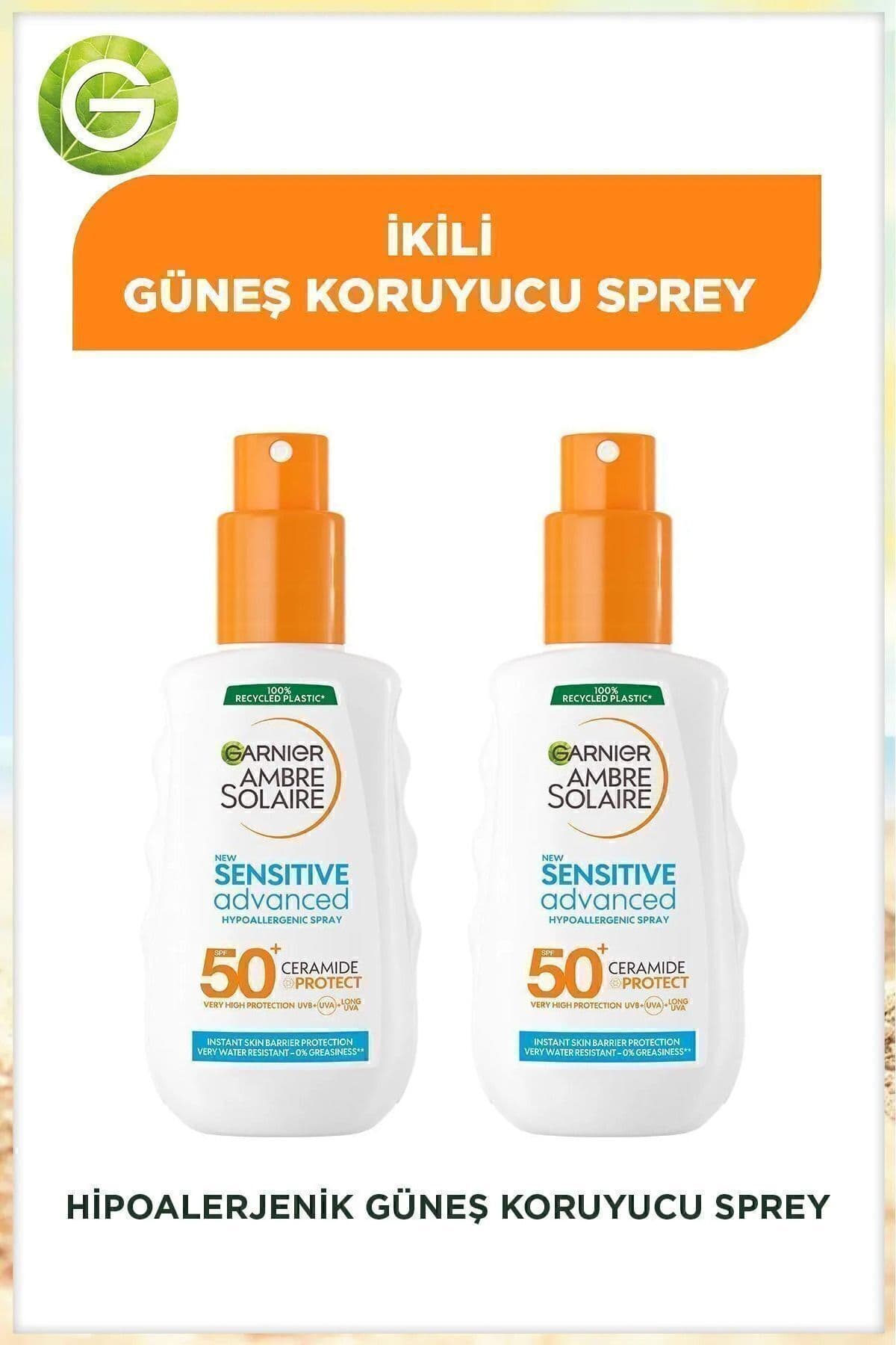 Garnier Ambre Solaire Sensitive Advanced Güneş Koruyucu Sprey Gkf50 150ml 2'li Güneş Kremi Seti