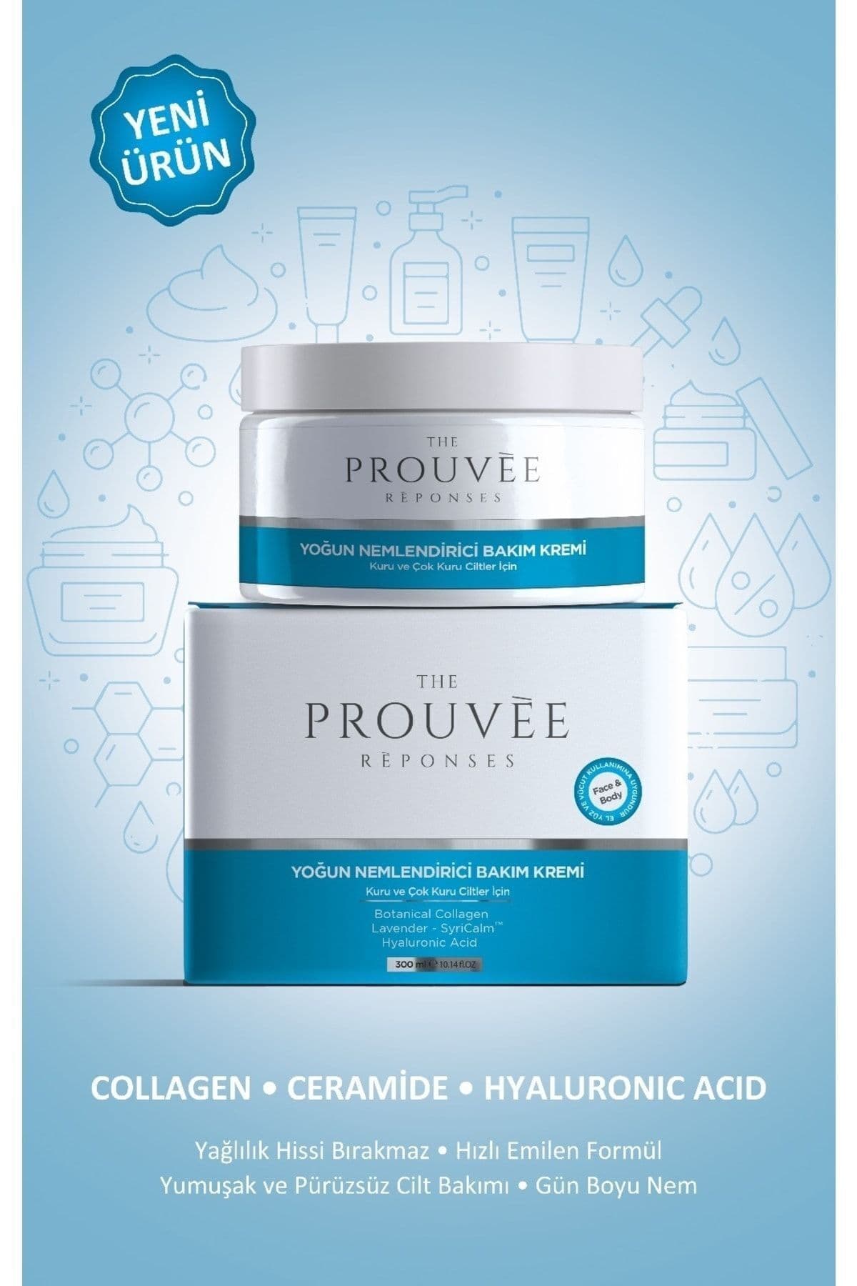 The Prouvee Reponses Kolajen, Seramid, Hyalüronik Asit Içerikli Yoğun Nemlendirici Yüz Ve Vücut Cilt Bakım Kremi 200ml