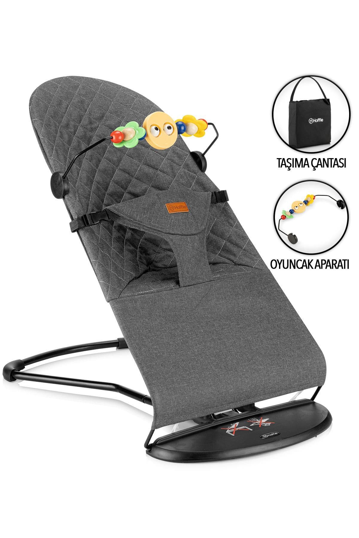 Hoffie Balance Lüx Cotton Üç Kademeli Sallanan Ana Kucağı Katlanır (OYUNCAK APARATLI VE SEYAHAT ÇANTALI)