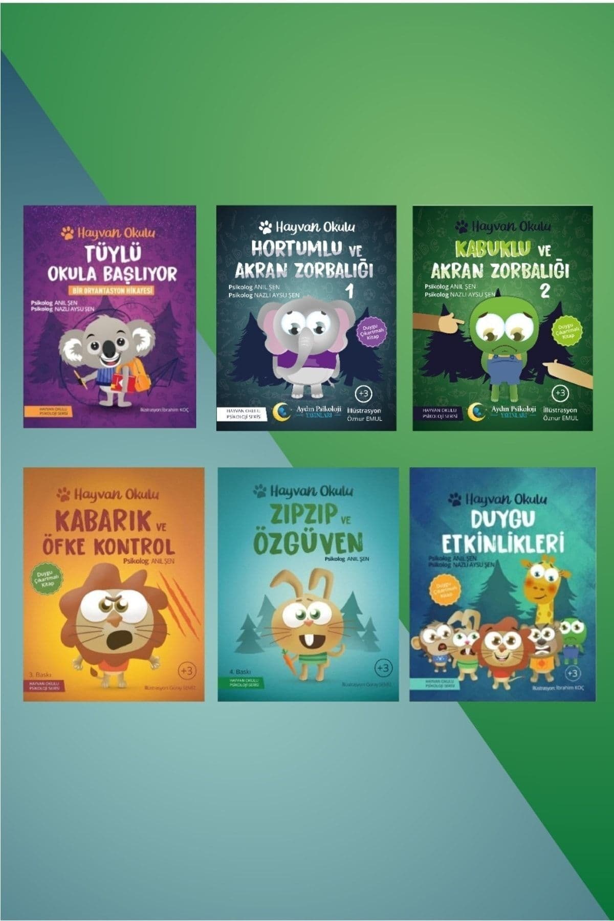 Aydın Psikoloji Yayınları Hayvan Okulu 6'lı Set