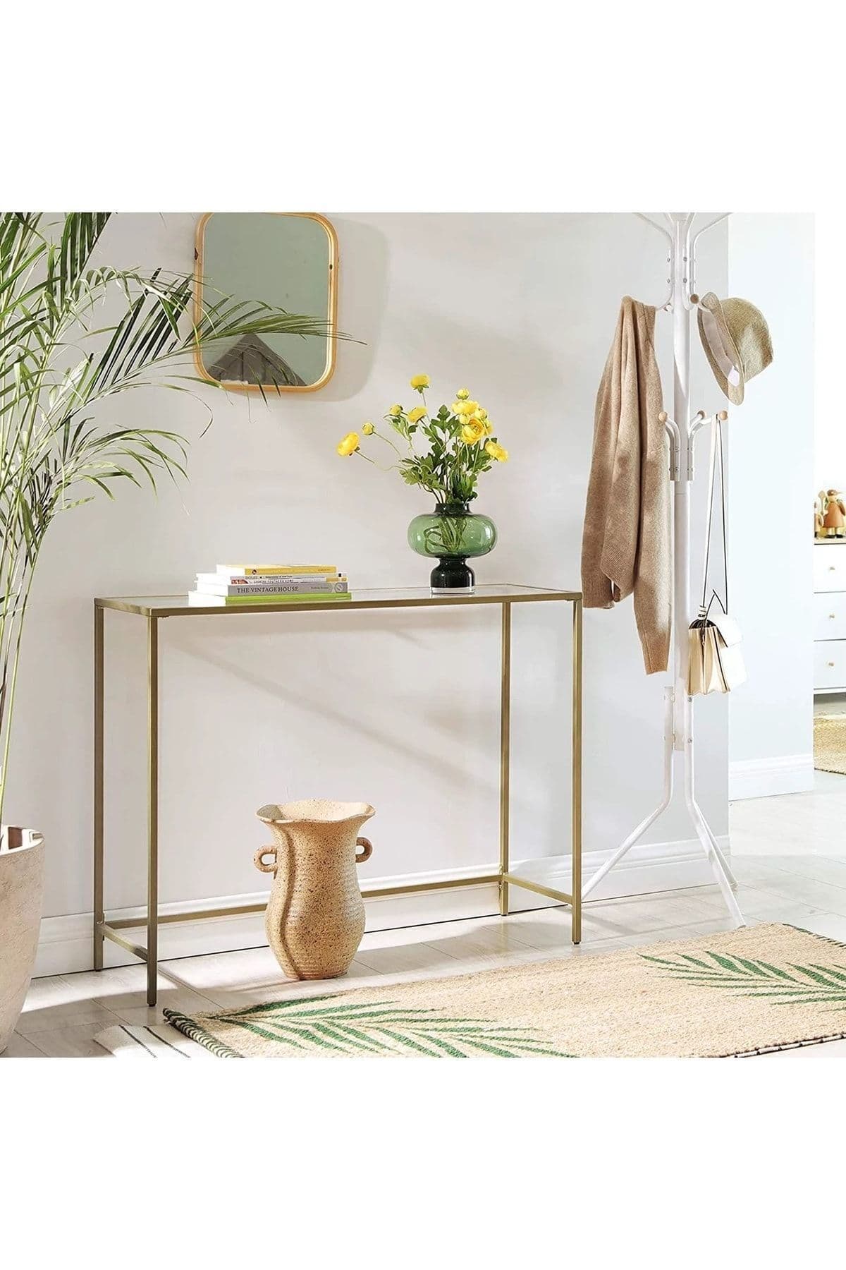 DEKOPRATİK Canvas Metal Dresuar Dekoratif Kahve Köşesi Konsol - Gold