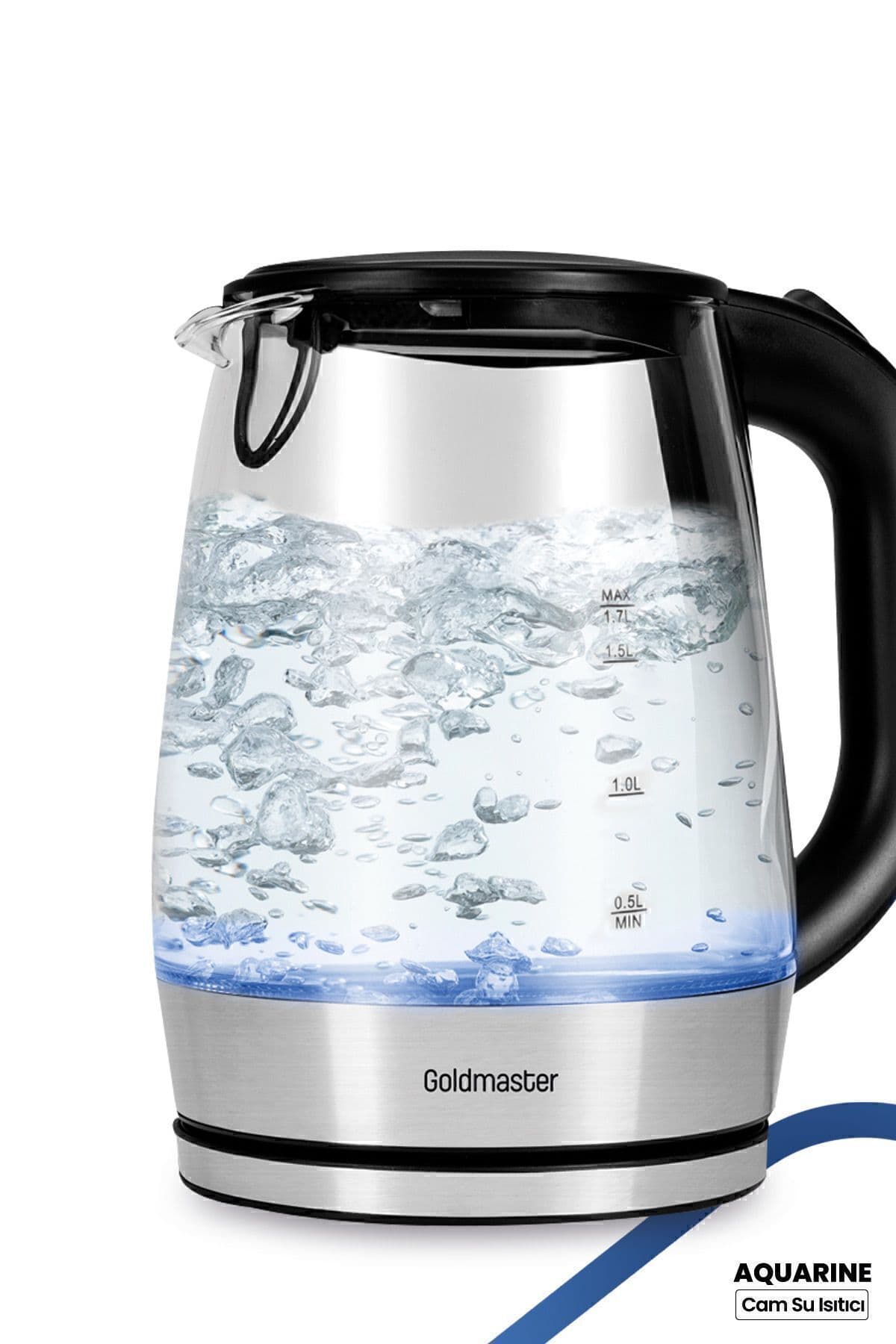 GoldMaster Aquarıne 1.7 Lt Işıklı Cam Kettle Su Isıtıcı