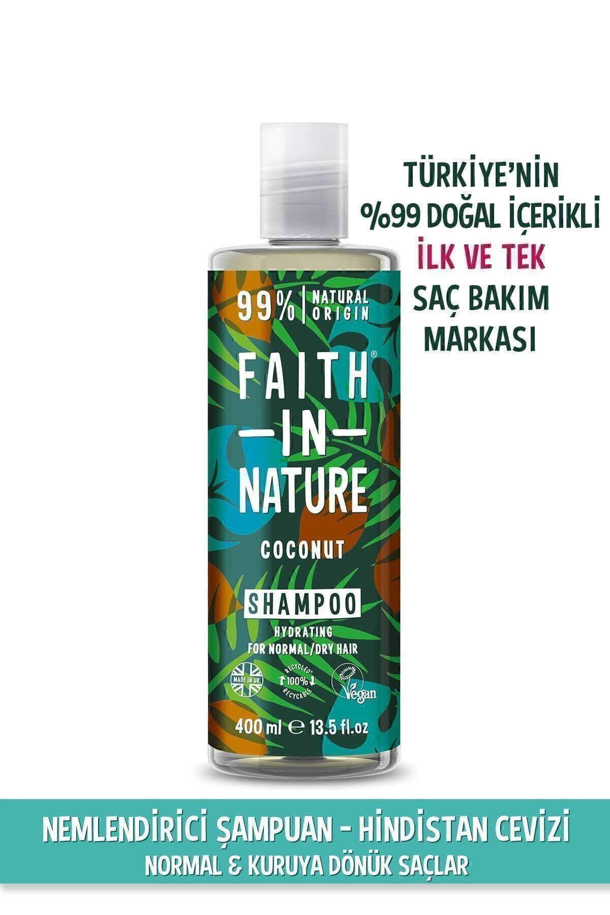 Faith In Nature %99 Doğal Nemlendirici Şampuan Hindistan Cevizi Normal&Kuruya Dönük Saçlar İçin