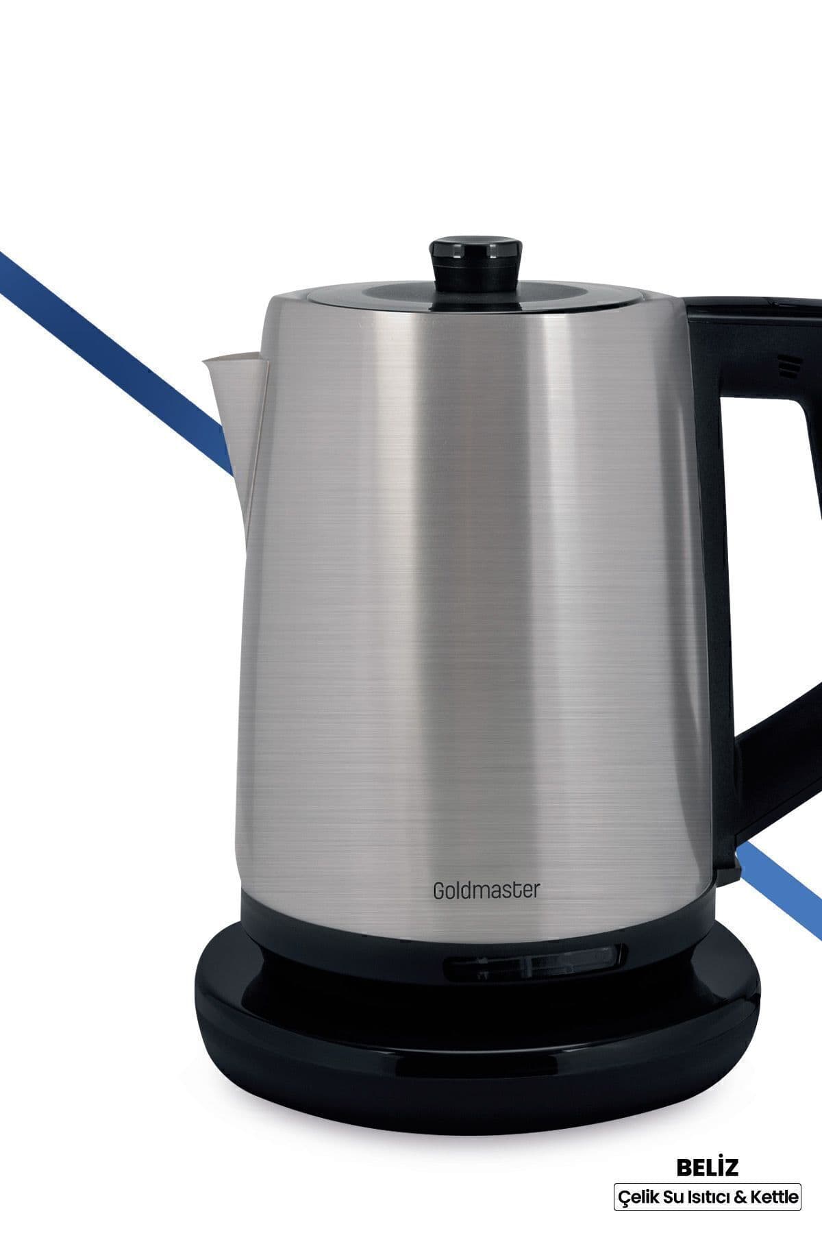 GoldMaster Beliz 2200 Watt Paslanmaz Çelik 2 Litre Kettle Su Isıtıcısı Inox Gm7376
