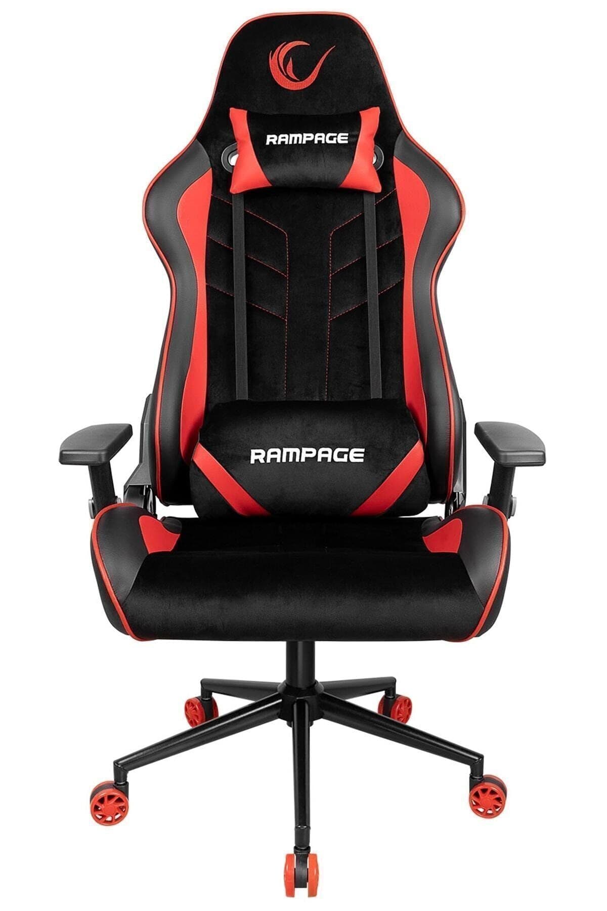 Rampage Kl-r9 Alcantra Series Premium Terletmez Kumaş Oyuncu Koltuğu-kırmızı / Siyah