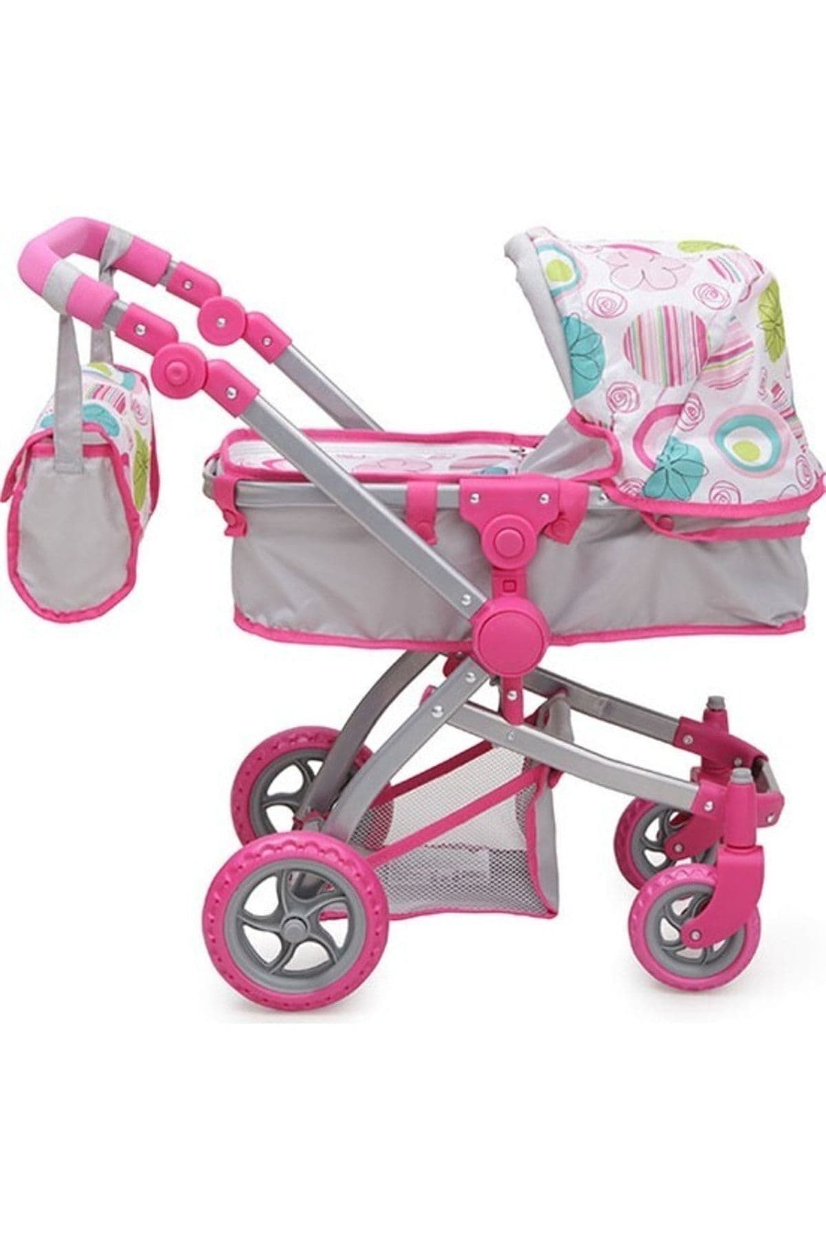Nano Oyuncak Bebek Arabası Pink Rose