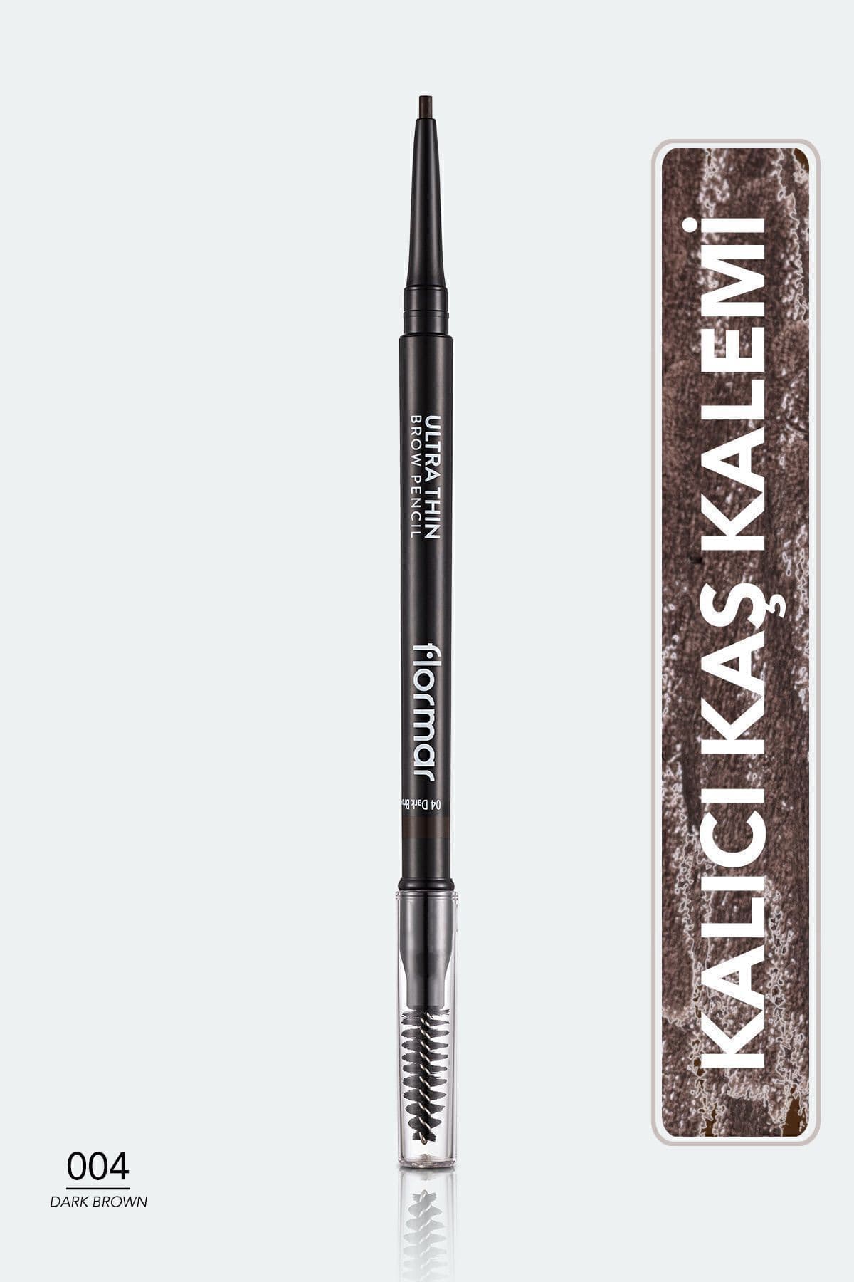 Flormar Kaş Kalemi & Fırçası - Ultra Thin Brow Pencil - 004 Dark Brown - 8690604572137