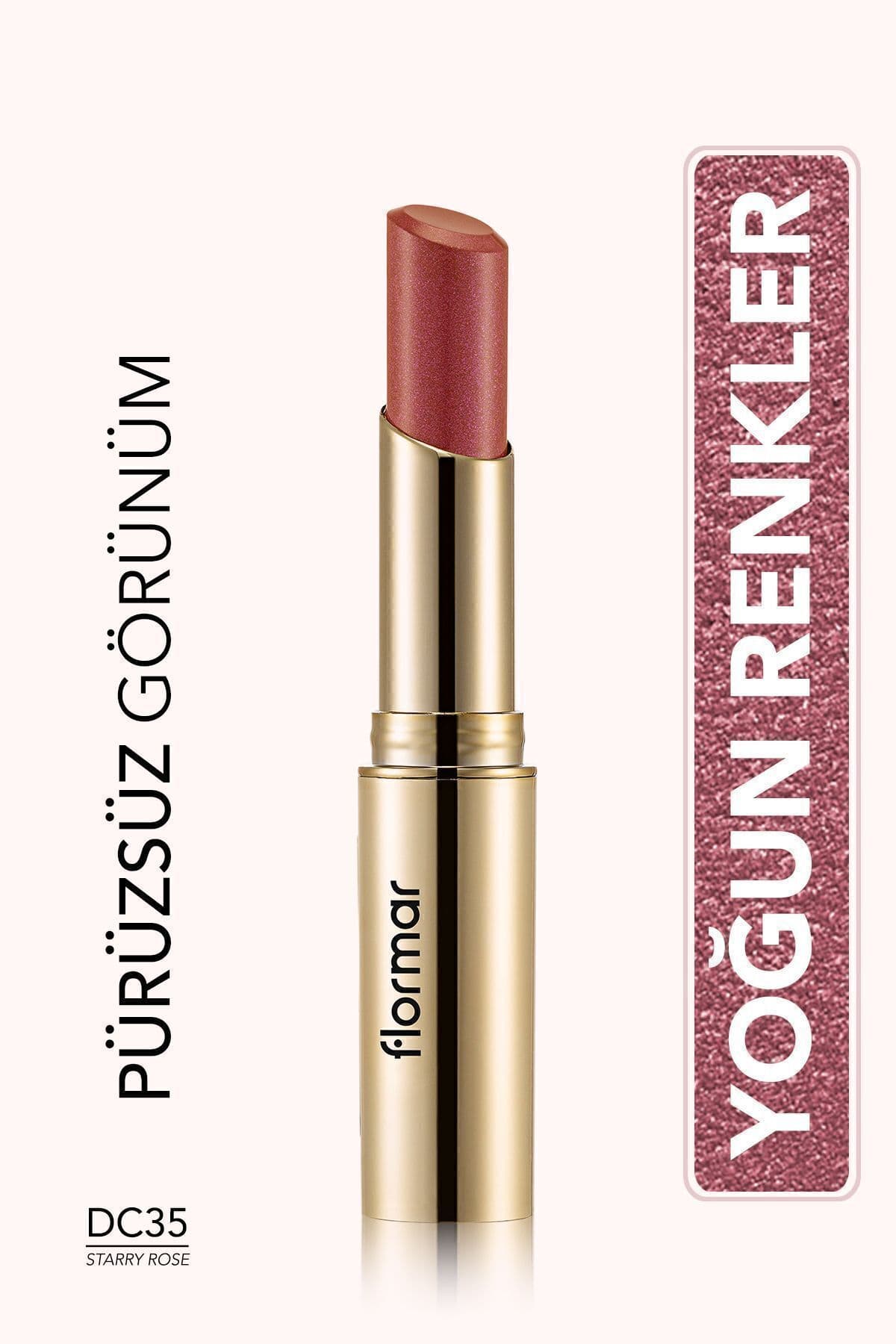 Flormar Deluxe Cashmere Lipstick Stylo Metalik Gül Kurusu Ruj DC35 8690604209798