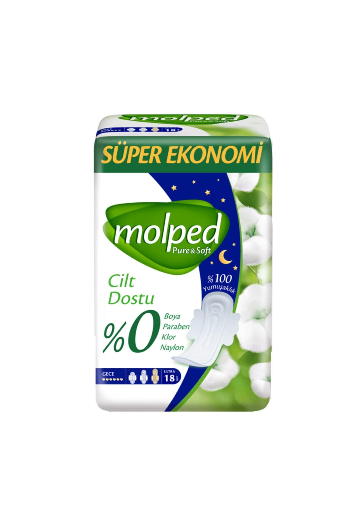 Molped Pure And Soft Gece Süper Ekonomik 18 Adet