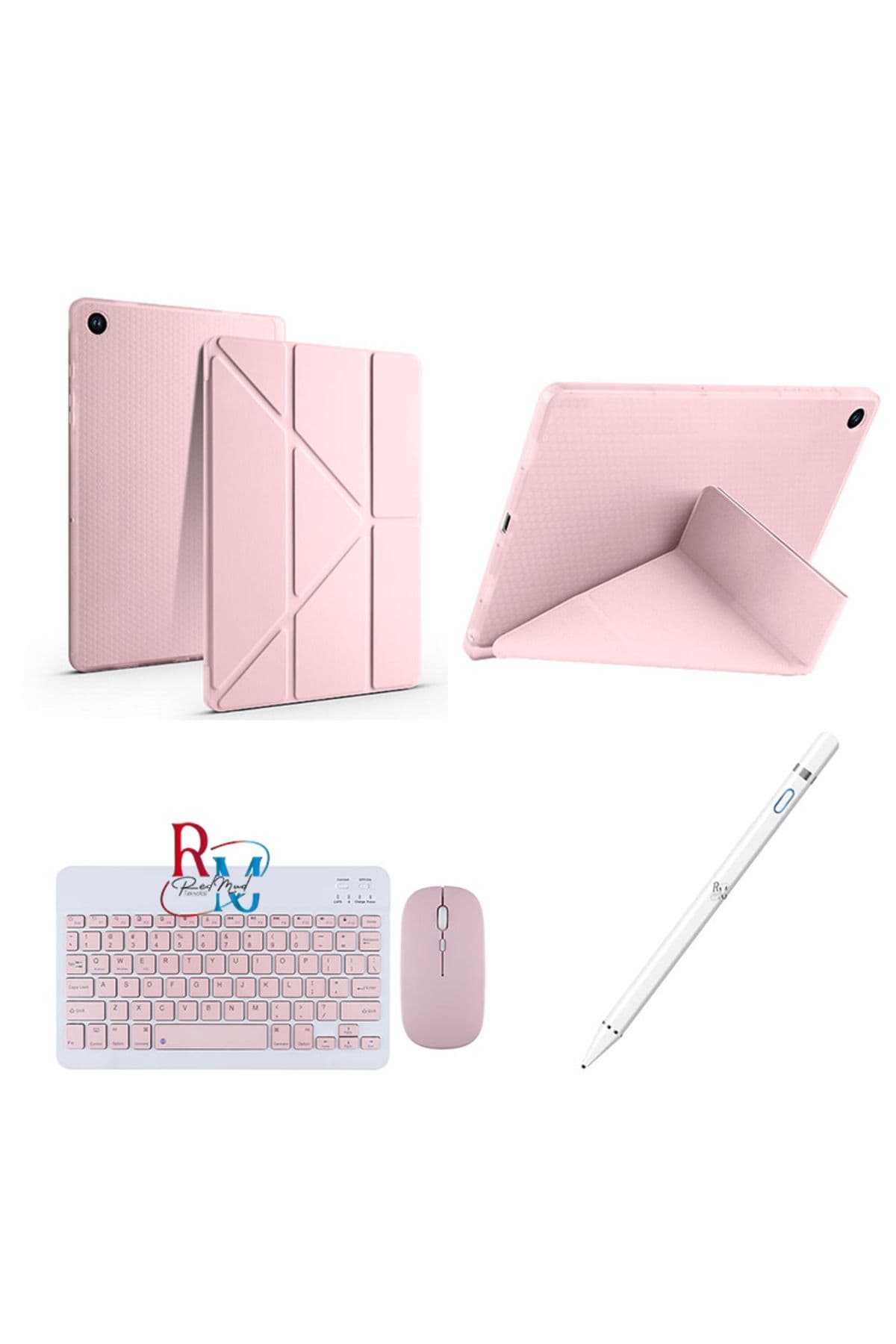 redmud teknoloji Galaxy Tab A9 Plus X210 / A11 Plus X230 11 inç İle Uyumlu Standlı Kılıf Dokunmatik Kalem ve Klavye Mouse 3'lü Set