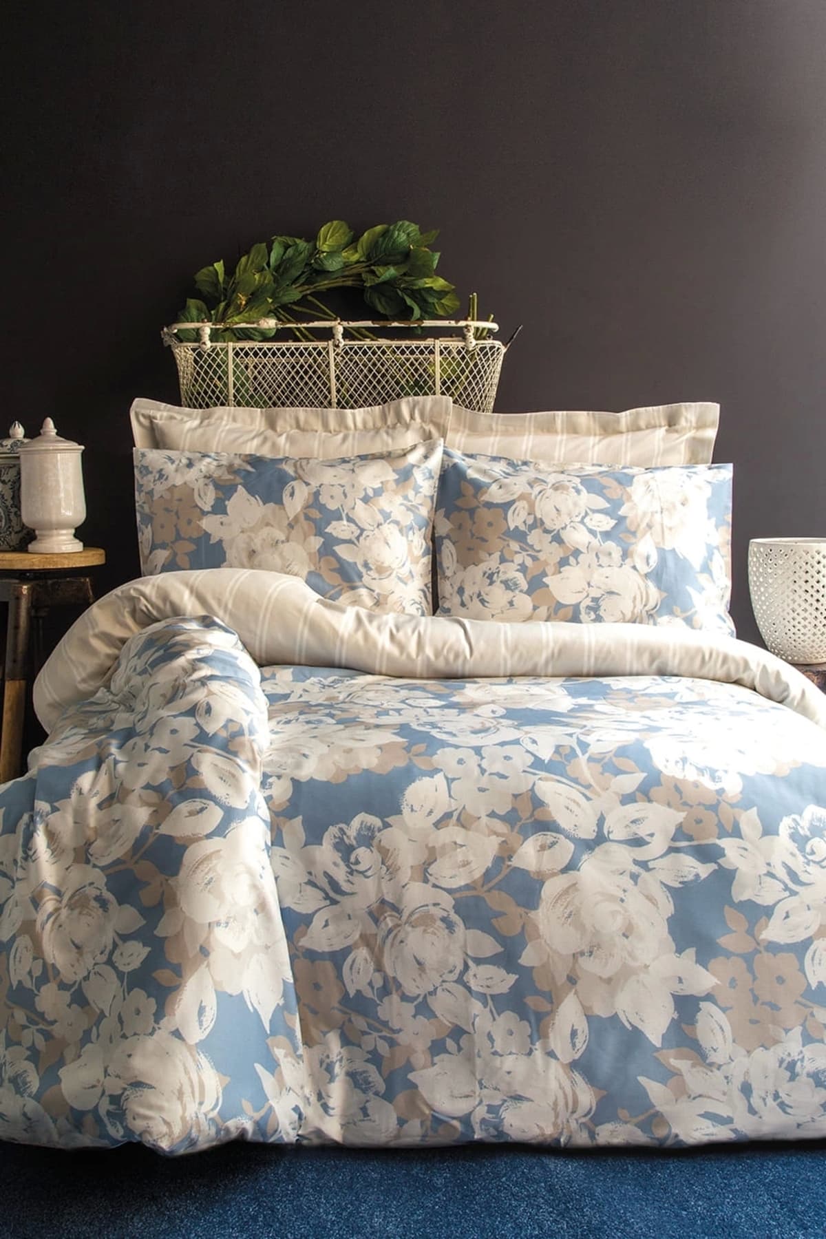 İssimo Home İssimo home Deco Rose Pamuk Saten Nevresim Takımı Çift Kişilik