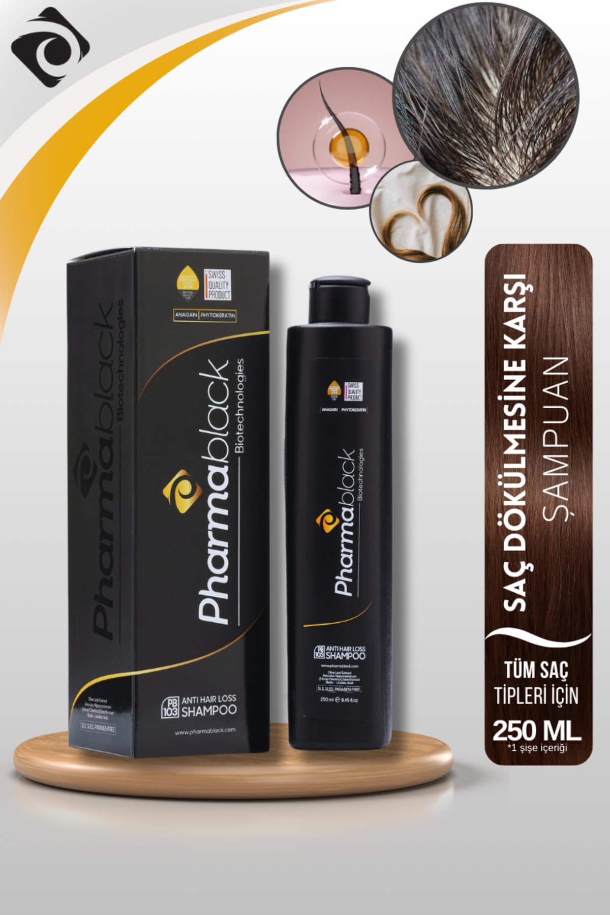Pharmablack Saç Dökülmesine Karşı Anagain Phytokeratin Biotin Hızlı Sac Uzatan Onarıcı Besleyici Şampuan 250ml