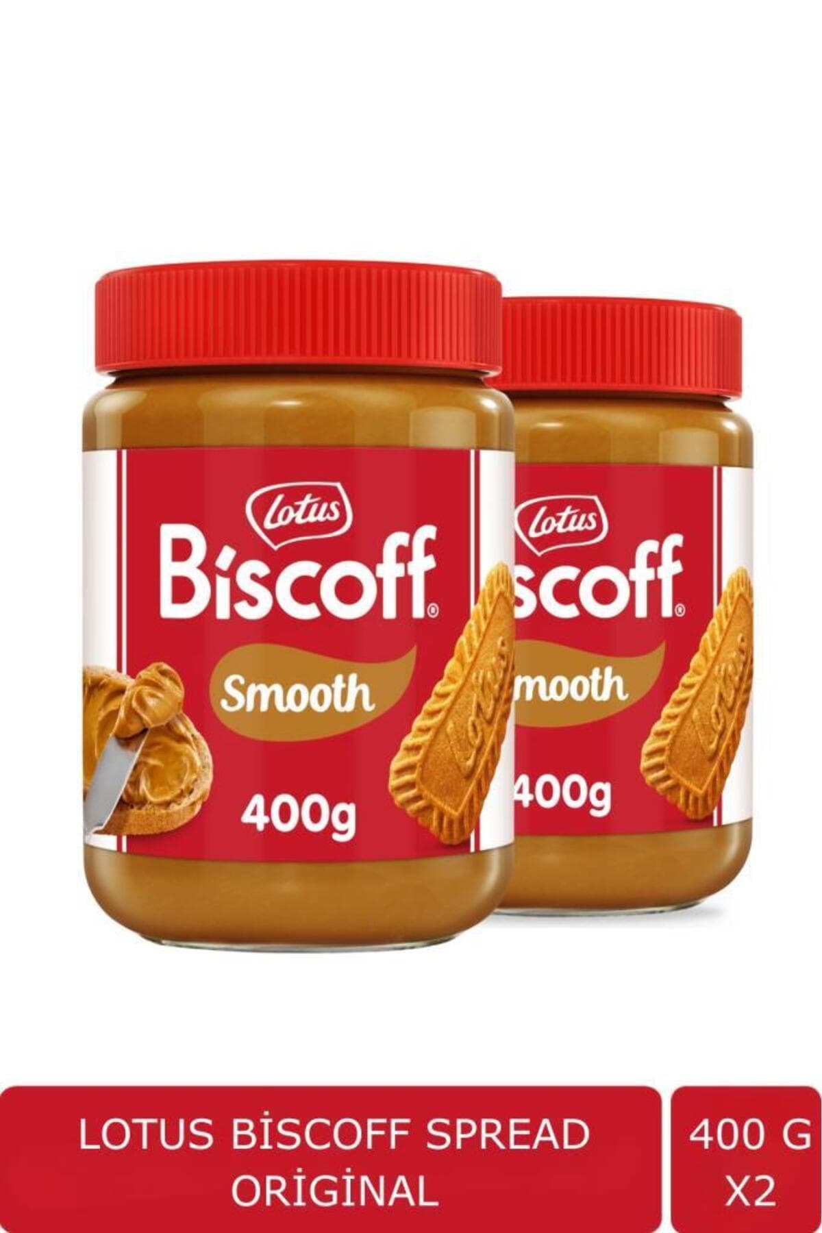 Lotus Biscoff Spread Sürülebilir Karamelize Bisküvi Ezmesi 400 GR X2