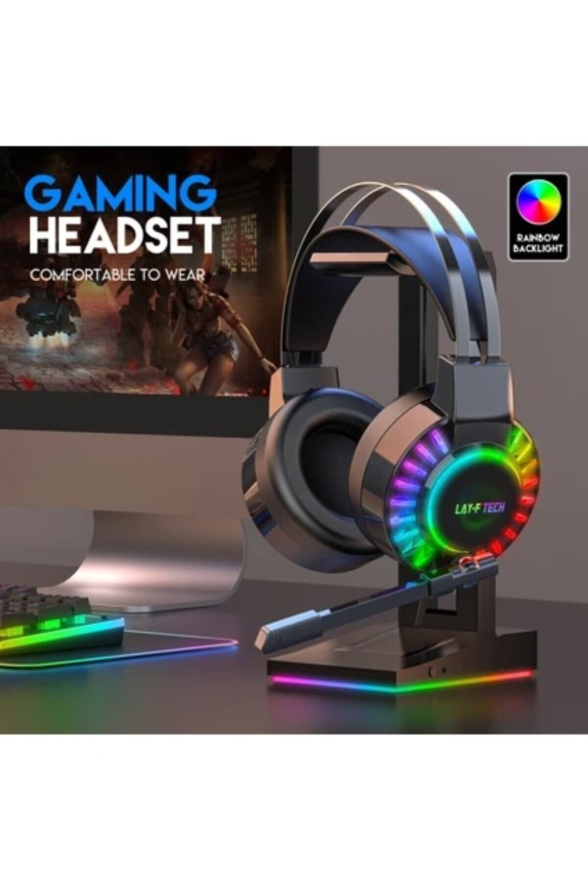 layftech H60 Kablolu 7.1 Usb Oyuncu Kulaklık Rgb Stereo Hd Mikrofon Gaming Kulaklık