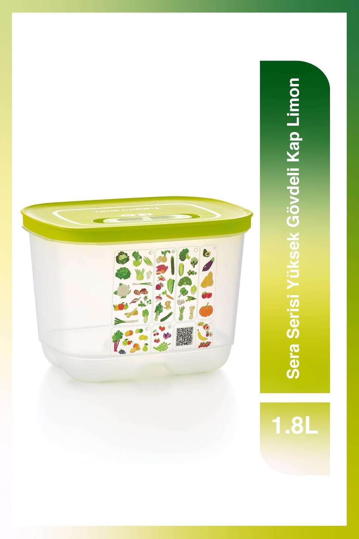 Tupperware Sera Serisi Yüksek Gövdeli Meyve Ve Sebze Saklama Kabı Limon 1.8 Lt