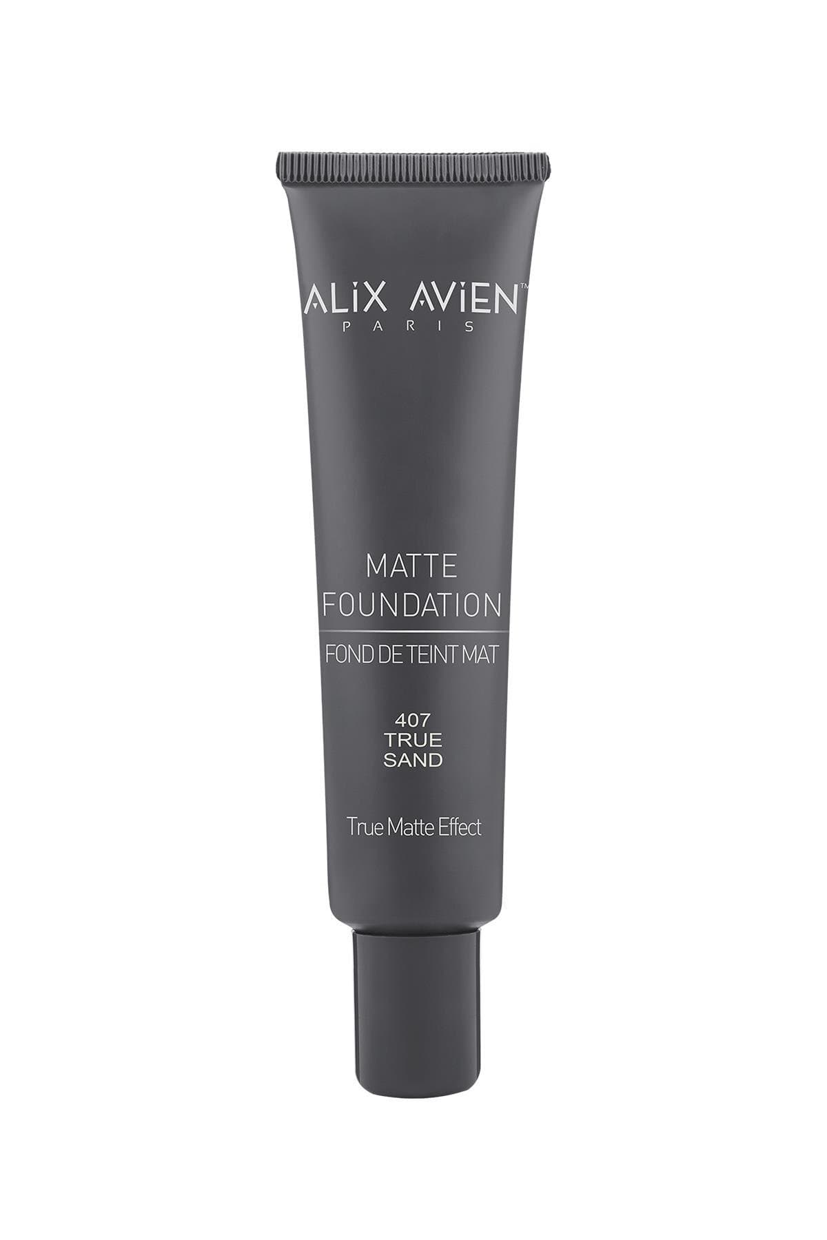 Alix Avien Uzun Süre Kalıcı Doğal Mat Bitişli E Vitamini İçeren Mat Fondöten - Matte Foundation 407 True Sand