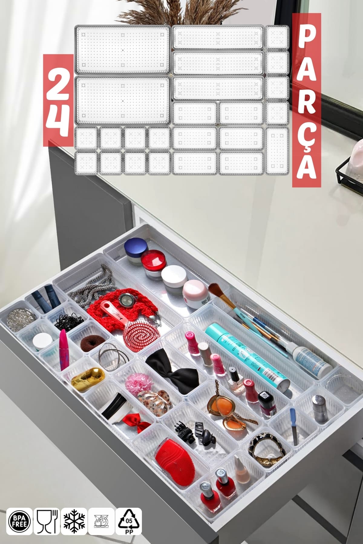 Nandy Home 24 Parça Çekmece İçi, Düzenleyici, Organizer Set