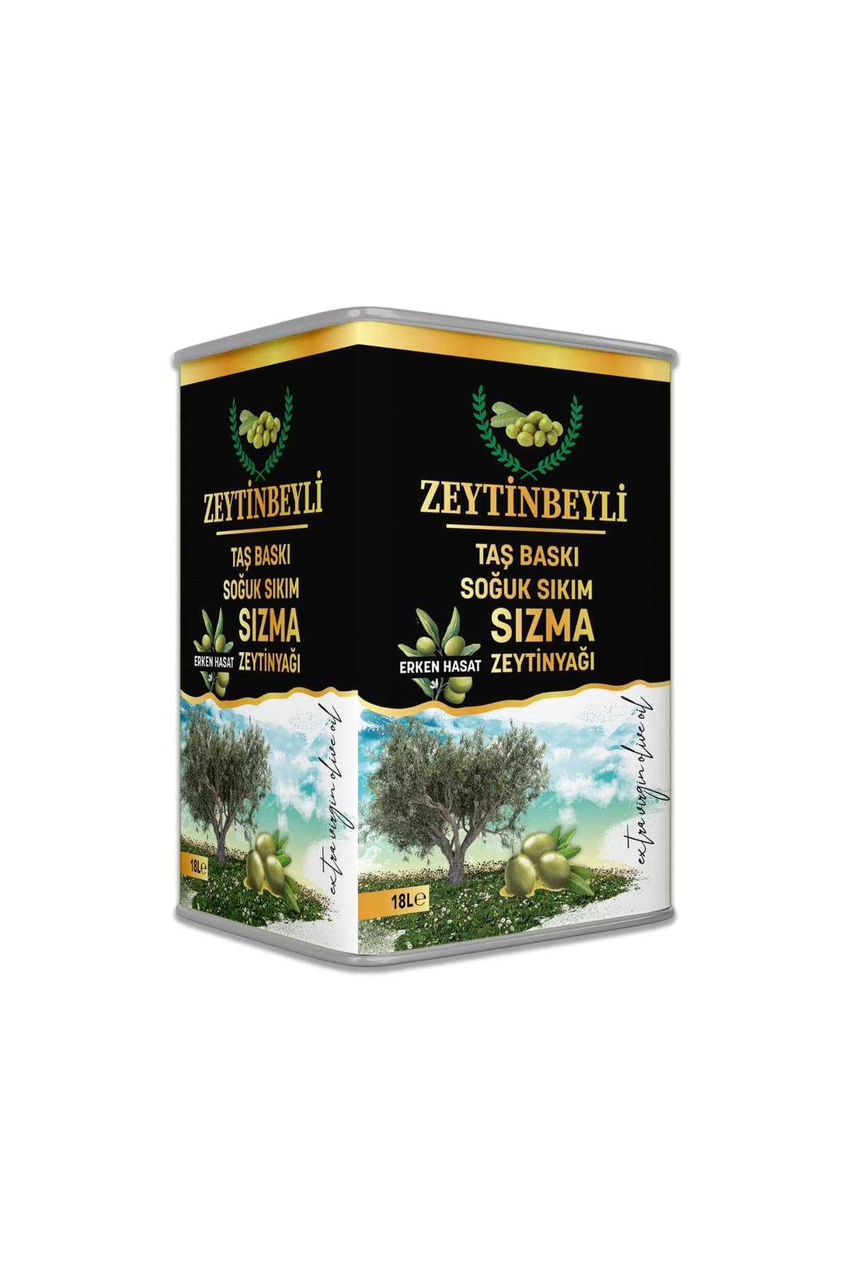 Zeytinbeyli Taşbaskı 18 Lt Taş Baskı Soğuk Sıkım Sızma Zeytinyağı