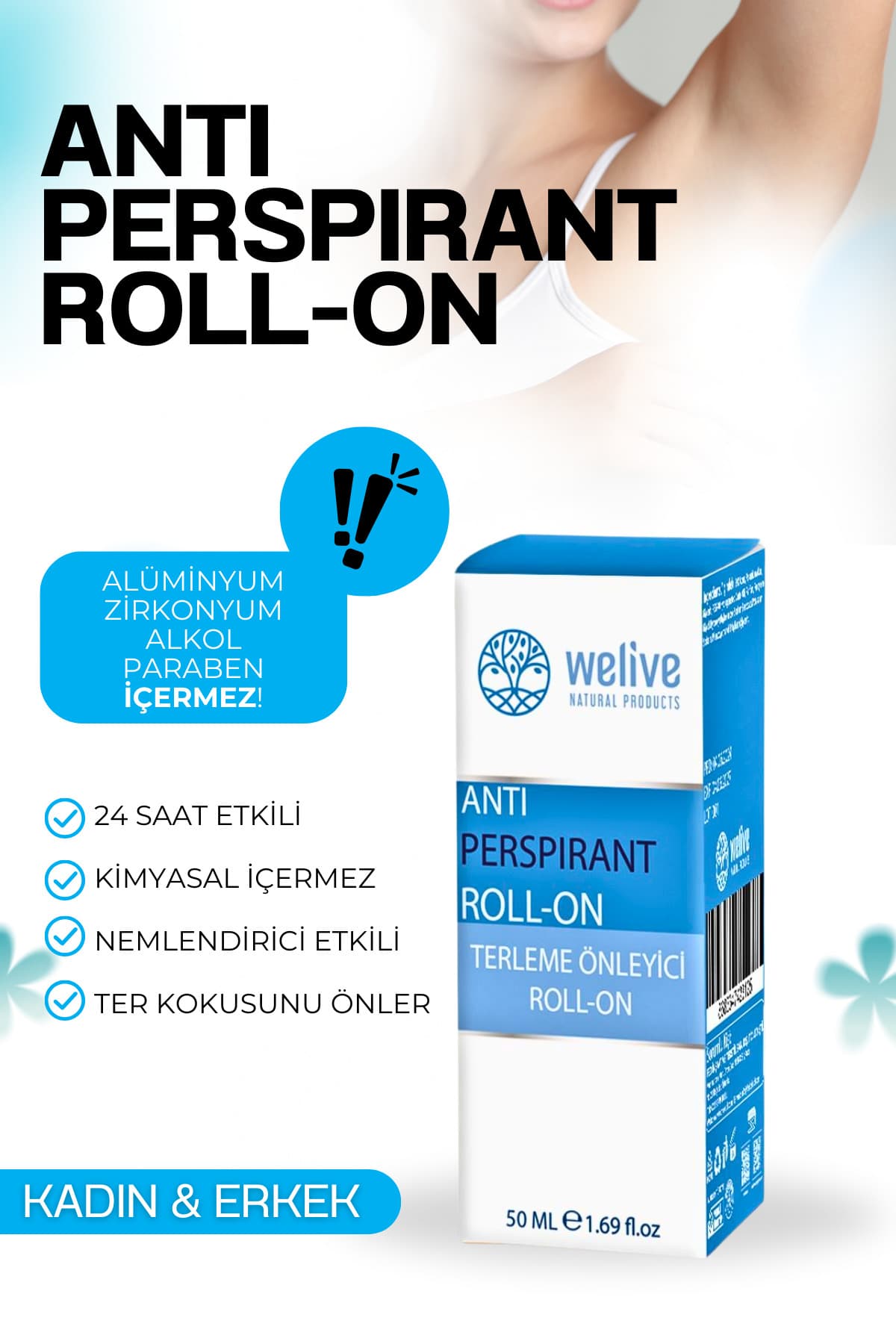 Welive Anti Perspirant Roll-On - Terleme Önleyici ve Ferahlatıcı 50 ml