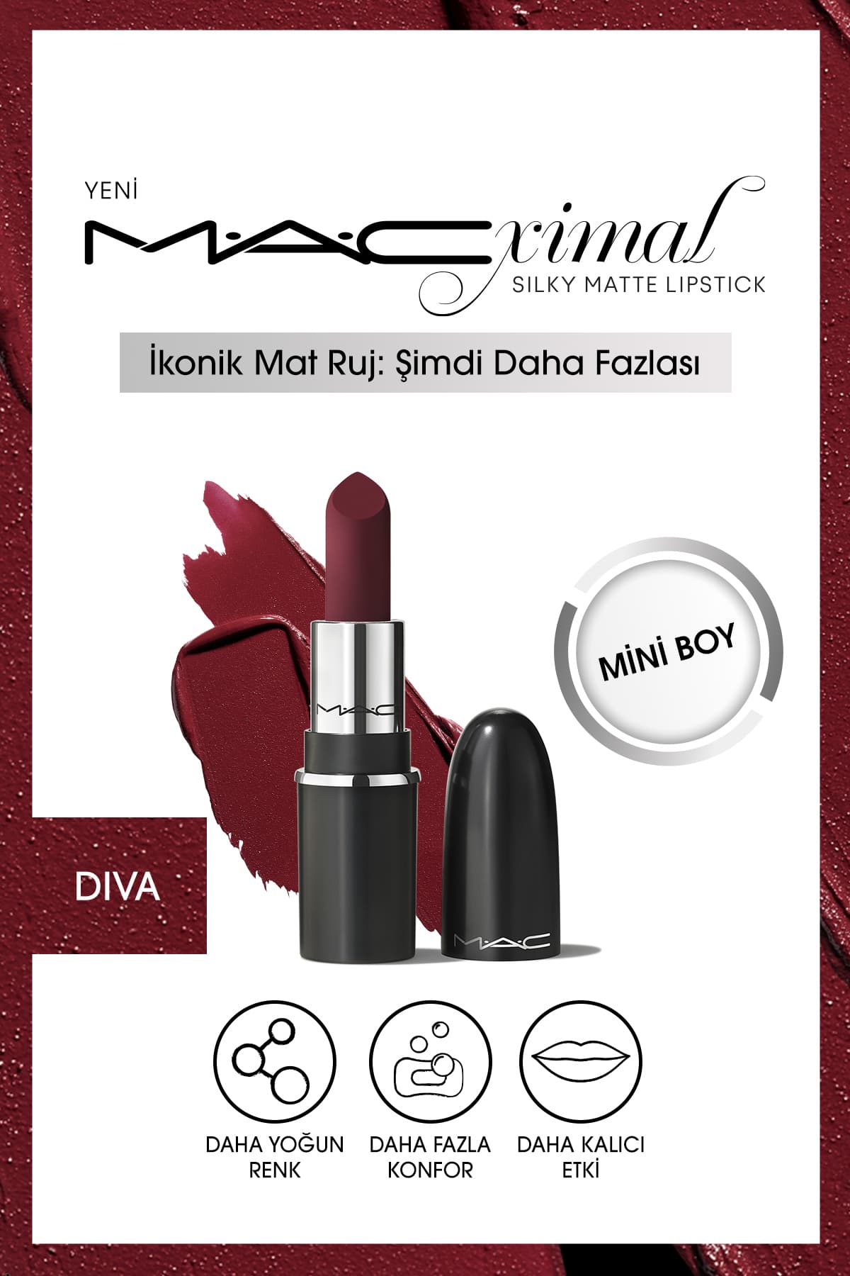 Mac MACximal Mini Mac Silky Matte Lipstick - Diva 1.8g