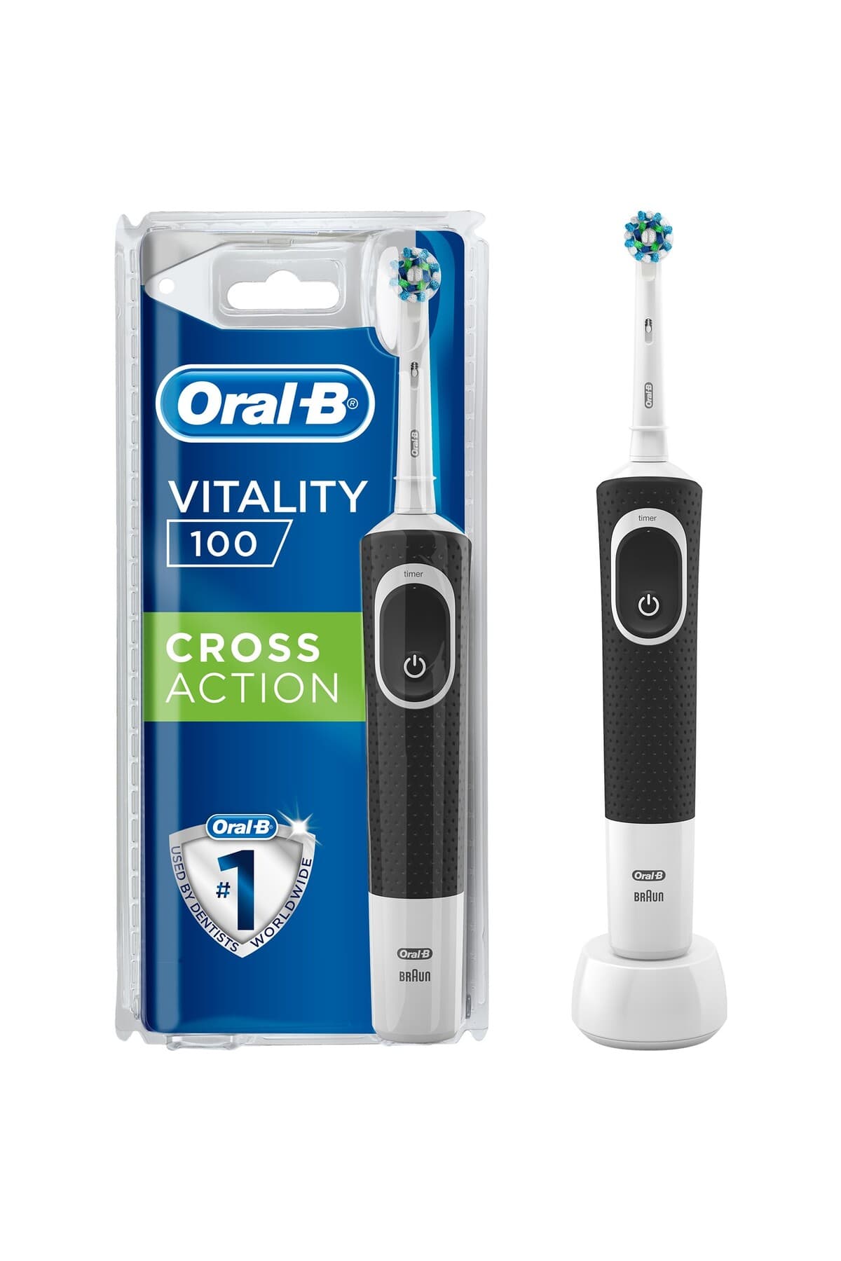 Oral-B D100 Vitality Cross Action Şarjlı Diş Fırçası - Siyah