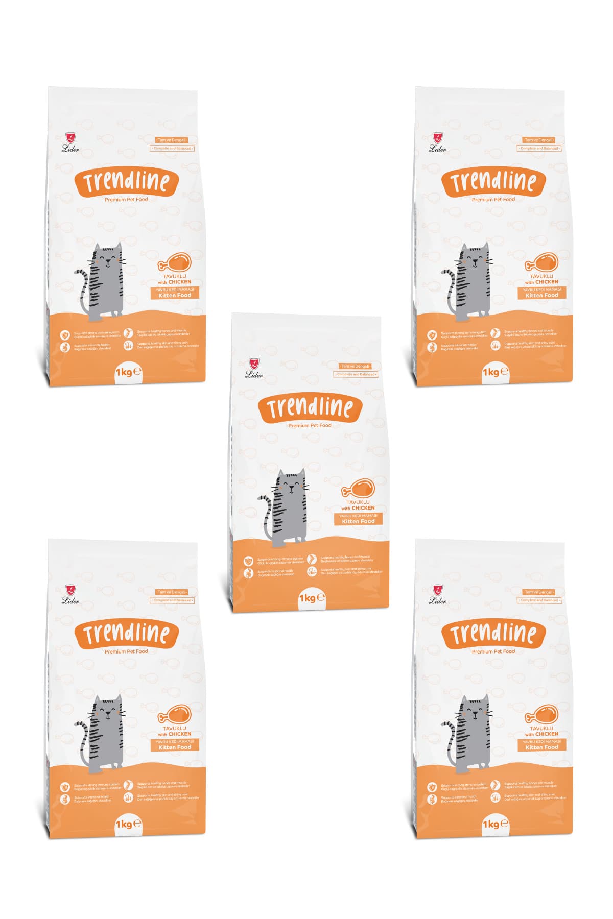 Trendline Kitten Tavuklu Yavru Kedi Maması - 1 Kg X 5 Adet