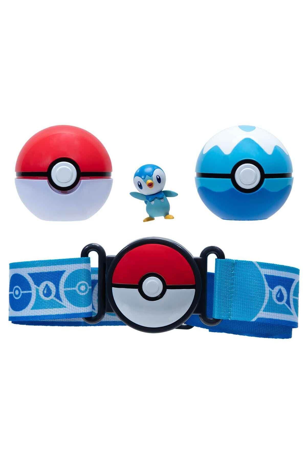 Pokemon Clip 'N' Go Pokeball S15 Kemer ve Figür Seti Mavi