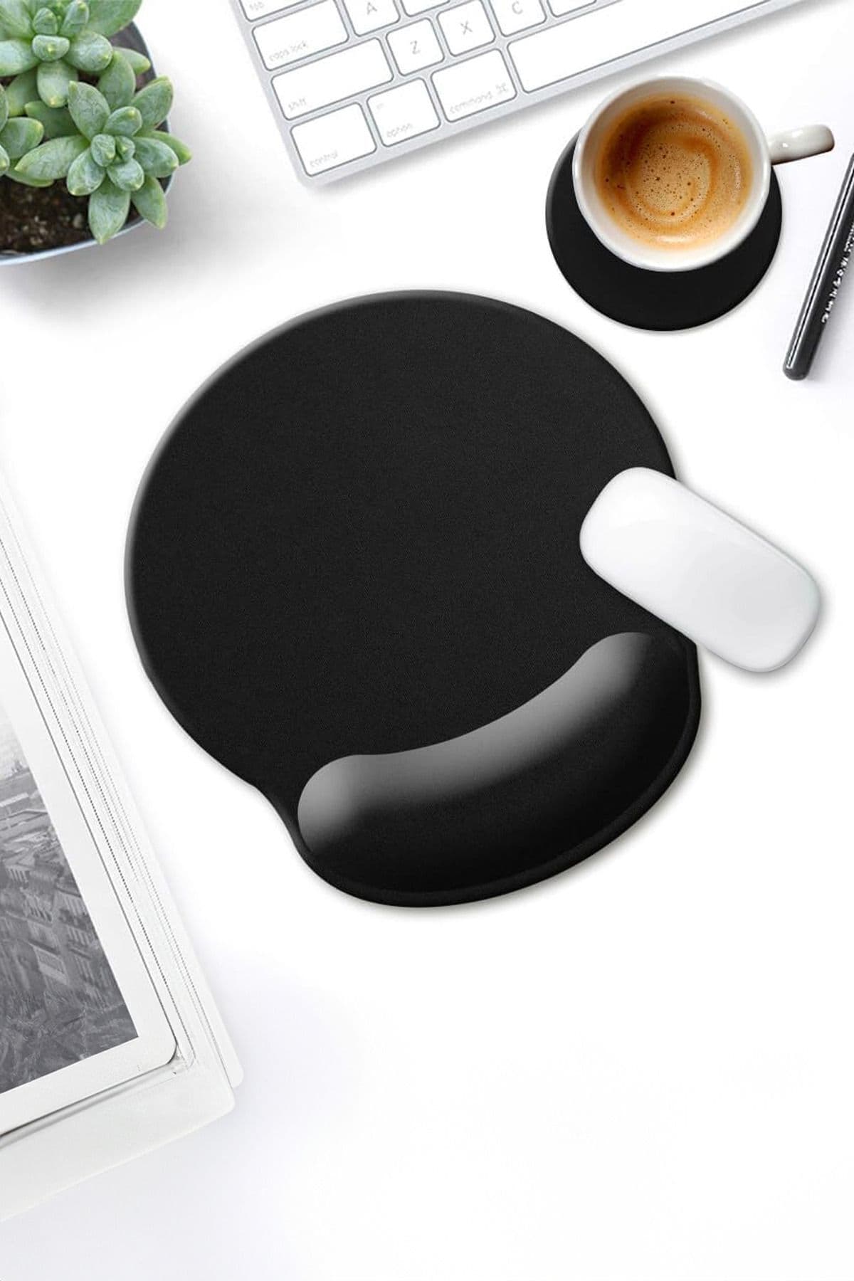Walter White ErgoComfort Bilek Destekli Siyah Rahat Konforlu Mouse Pad, Ergonomik Mouse Pad,Ofis,Ev, Siyah