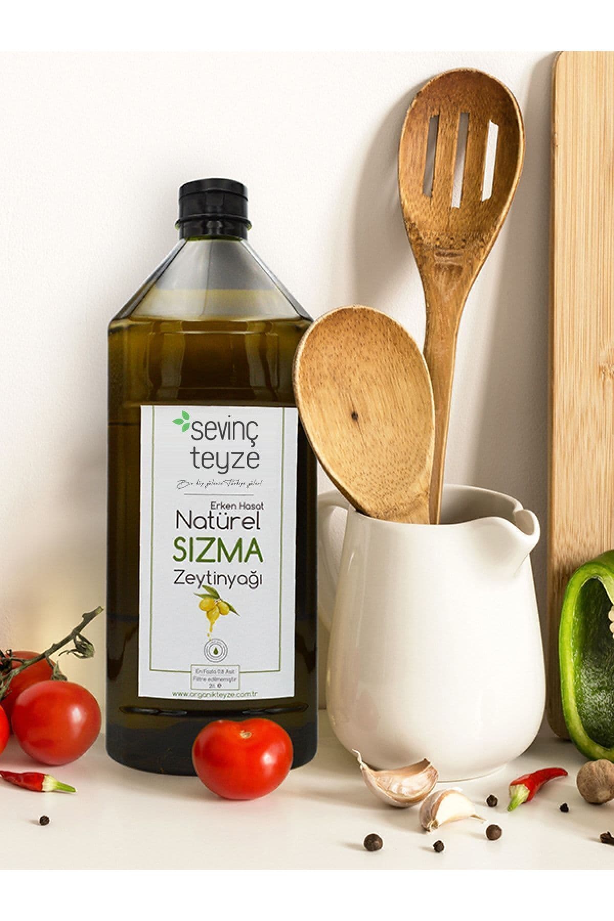 Organik Teyze Sevinç Teyze Natürel Sızma Zeytinyağı 2LT - Soğuk Sıkım, Yüksek Aroma, Extra Virgin Olive Oil