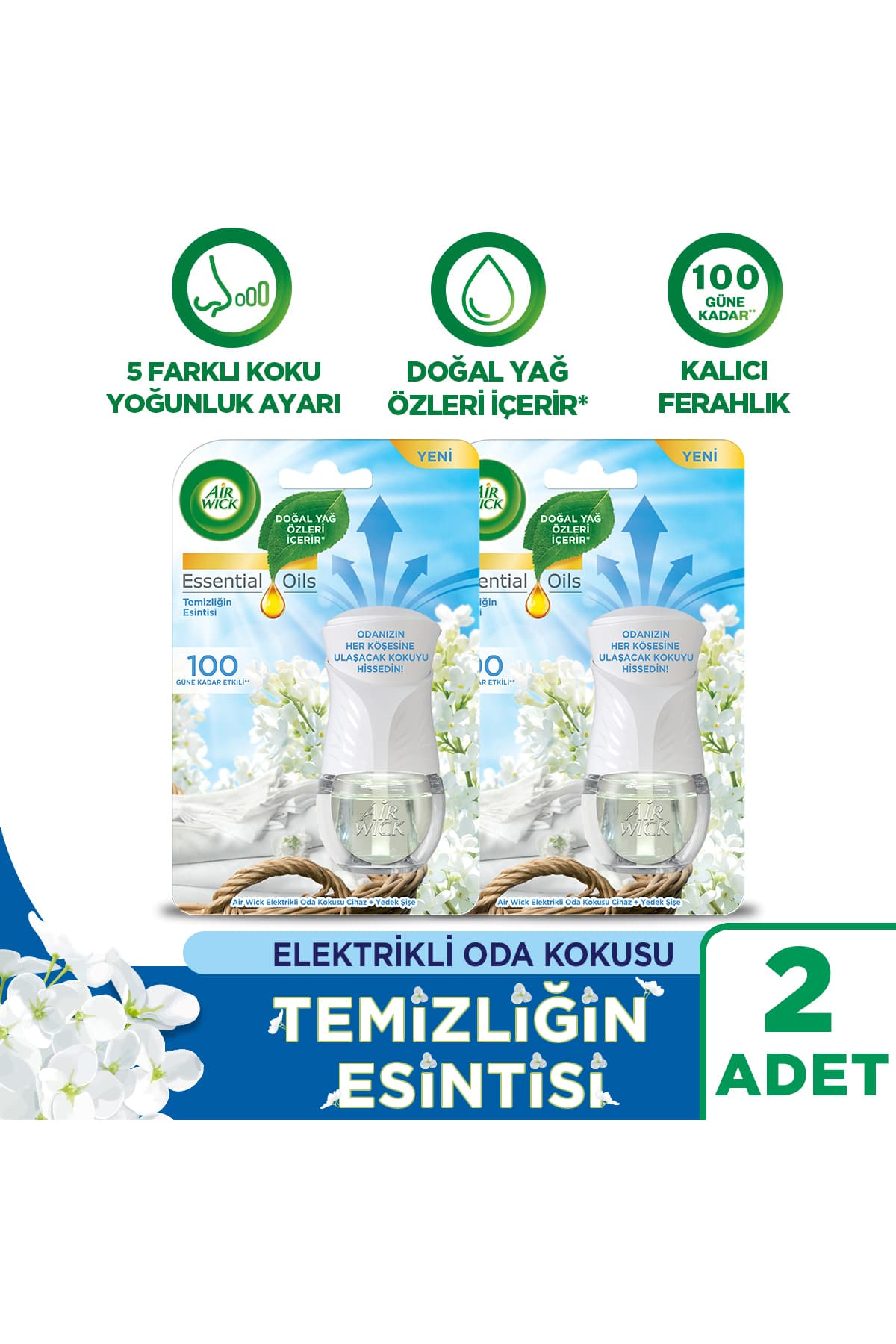 Air Wick Elektrikli Oda Kokusu Kit Temizliğin Esintisi, 2 adet