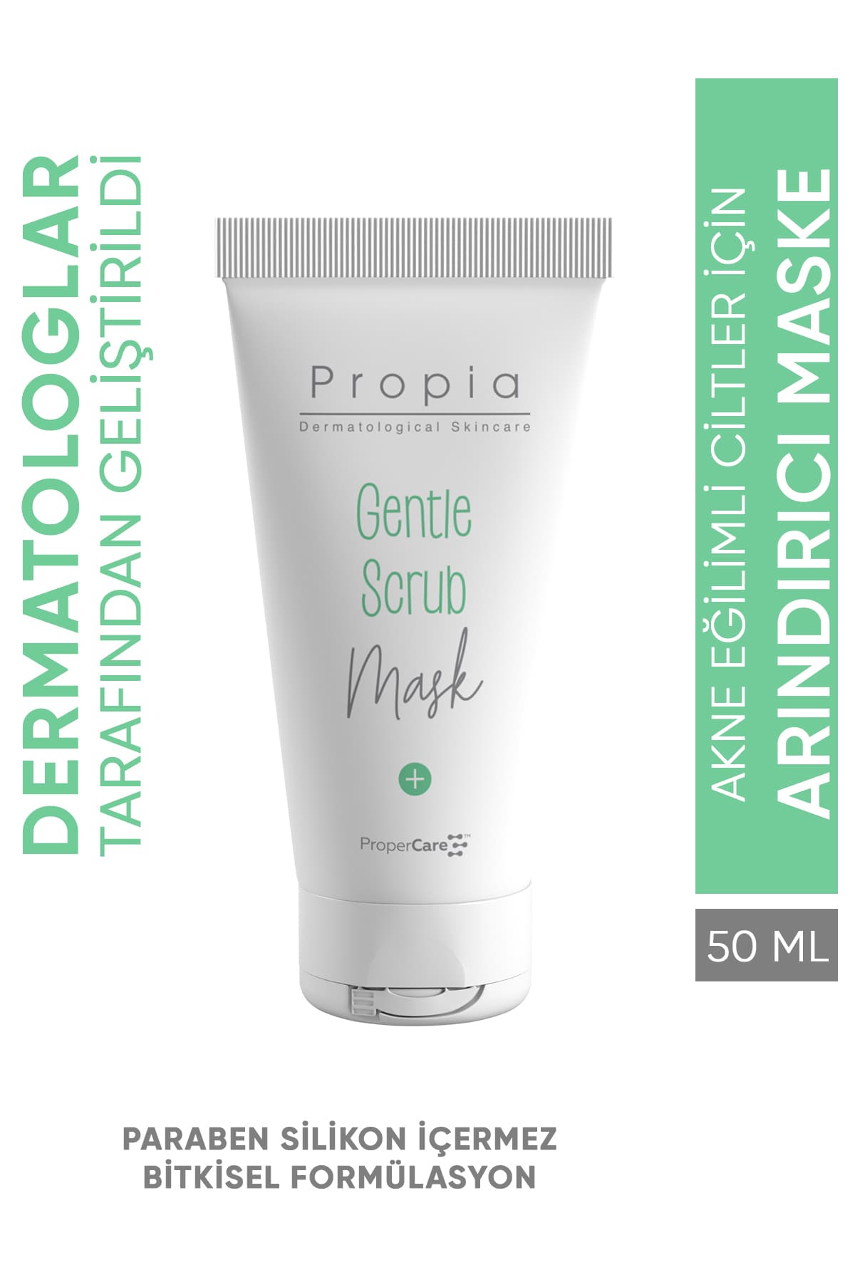 Propia Akne Siyah Nokta Karşıtı Gözenek Arındırıcı Beyaz Kil Yüz Maskesi 50ml Karma Yağlı Cilt